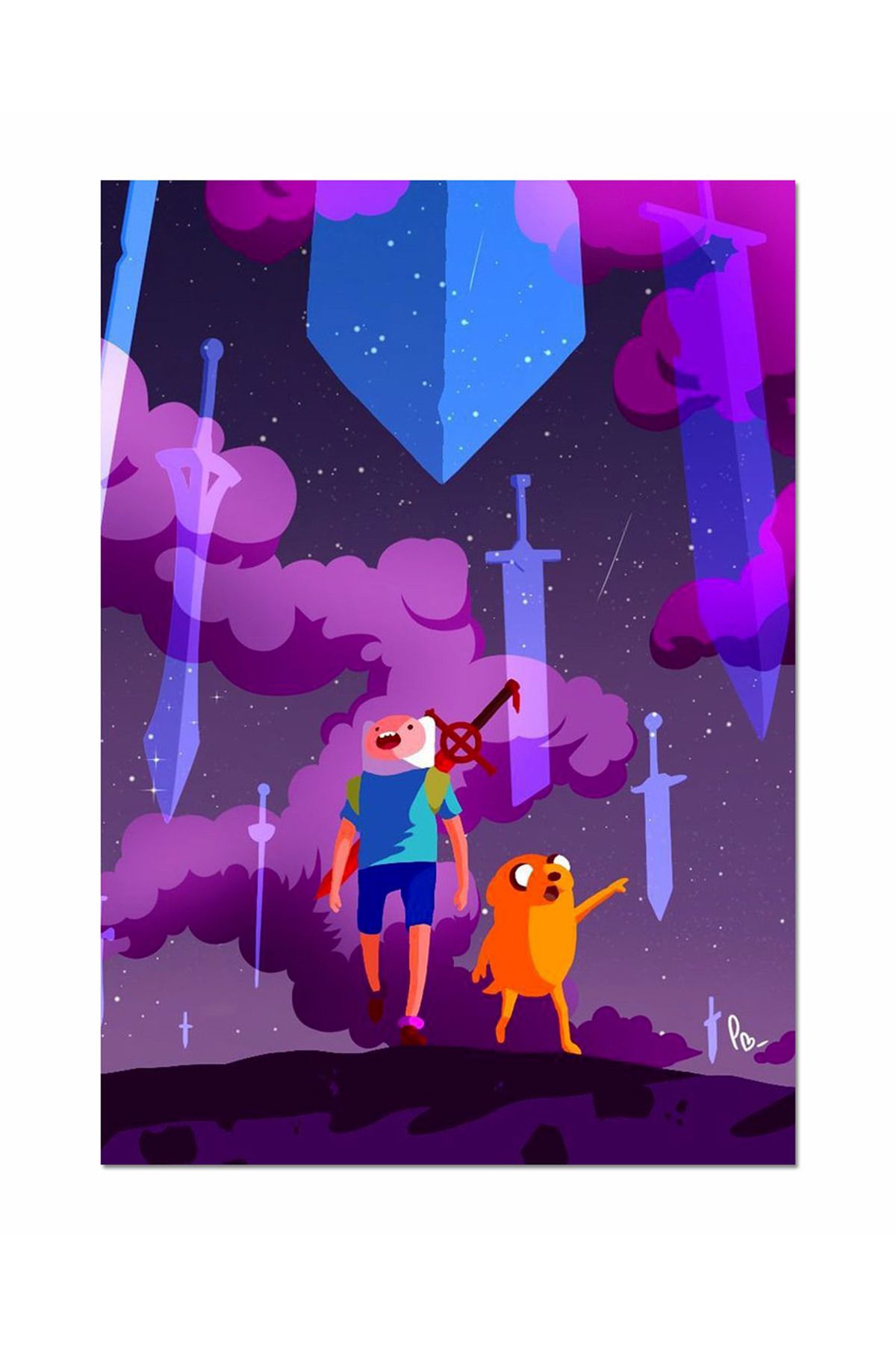 Ayabak Metal Poster Adventure Time - Dekoratif Metal Poster - Hediyelik Metal Poster