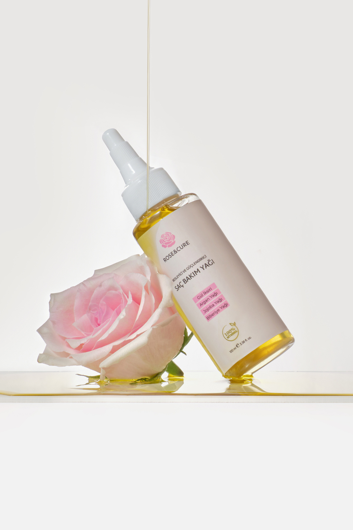 Rose and Cure روغن مراقبت از موی طبیعی مغذی و تقویتکننده ۱۰۰ میلیلیتر — ۷۸۹۰