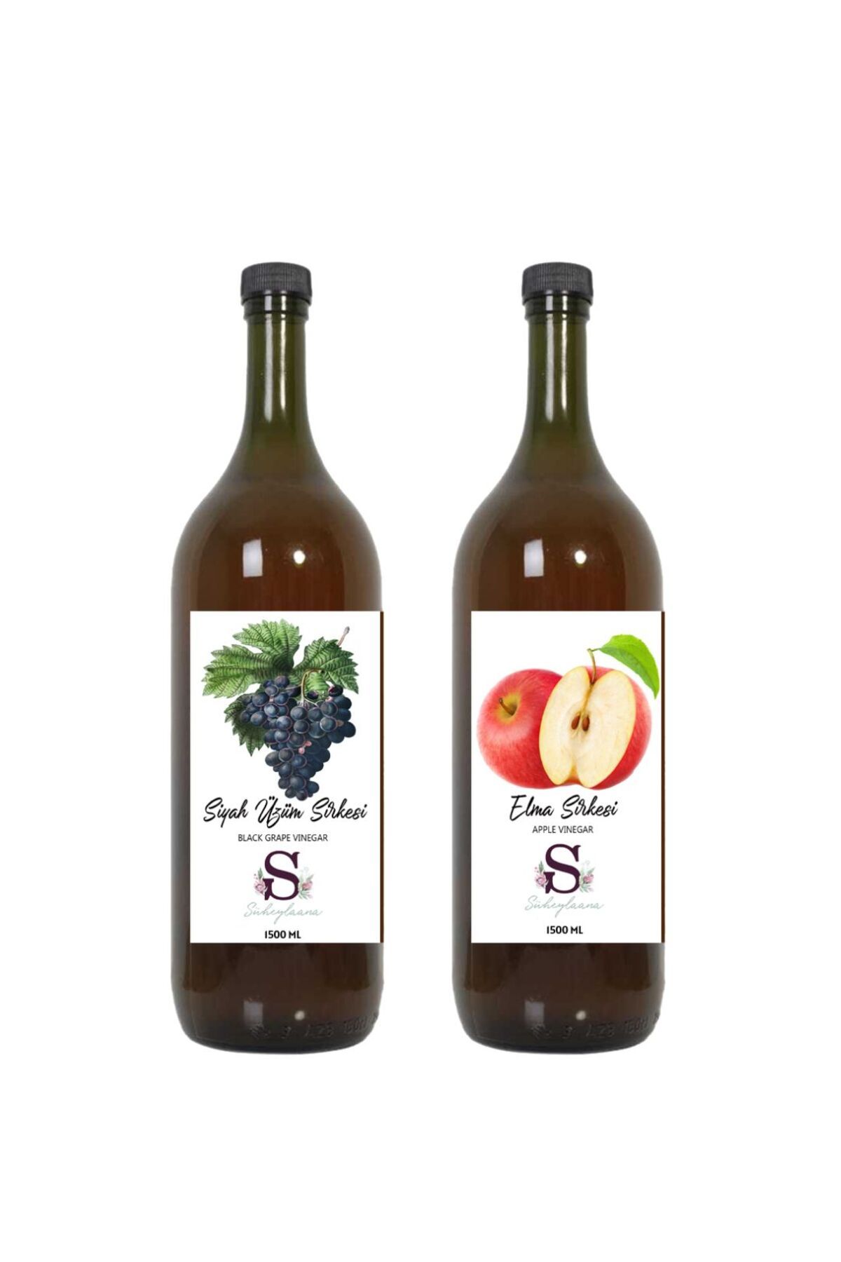 Süheylaana Doğal Siyah Üzüm Sirkesi 1500 Ml - Doğal Elma Sirkesi 1500 Ml