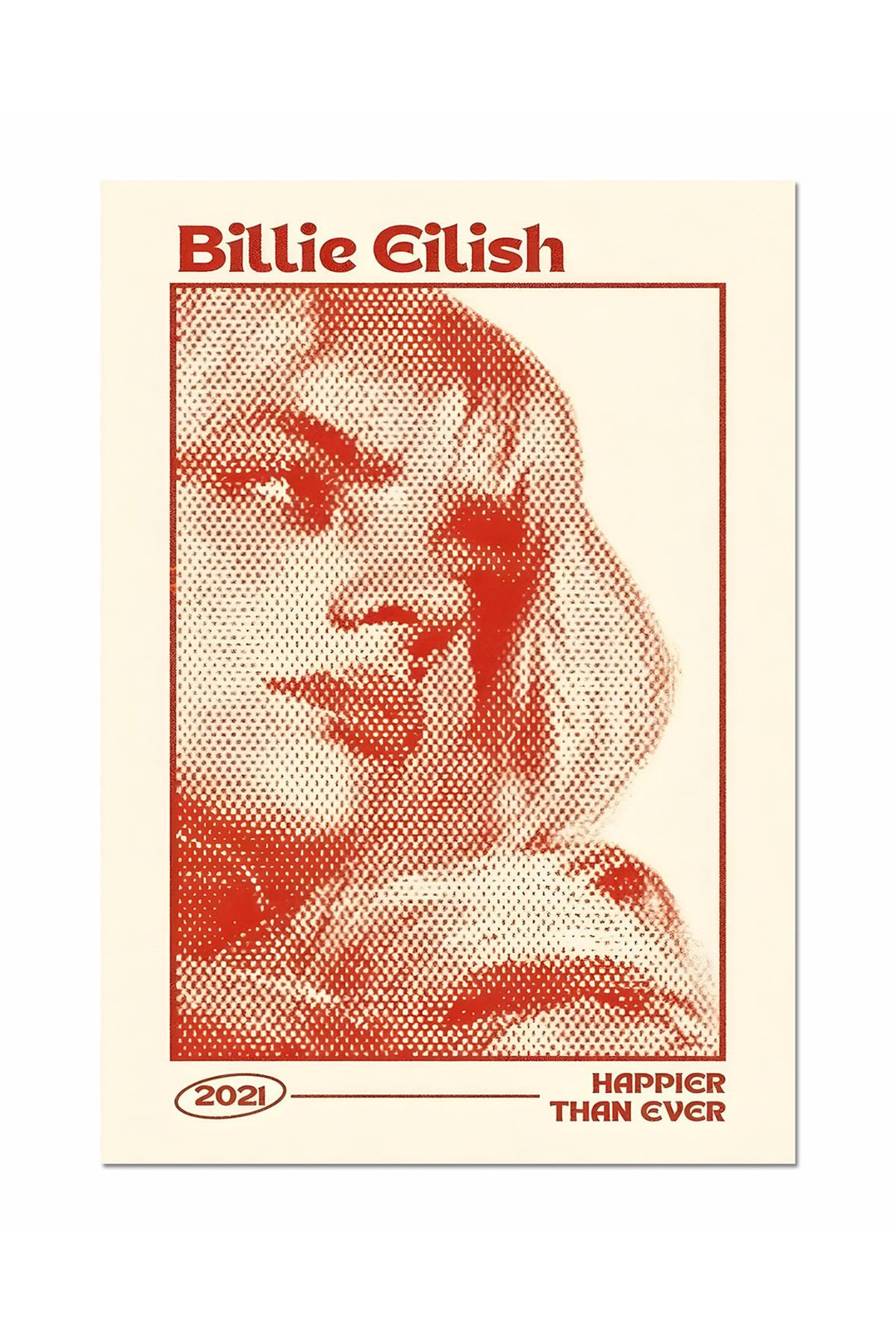 Ayabak Metal Poster Billie Eilish - Dekoratif Metal Poster - Hediyelik Metal Poster
