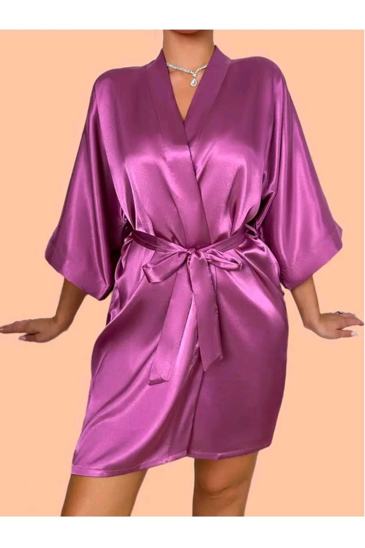 ARB Saten Sabahlık Gecelik Bride Sabahlık Gelin Nedime Gecelik STANDART OVERSİZE
