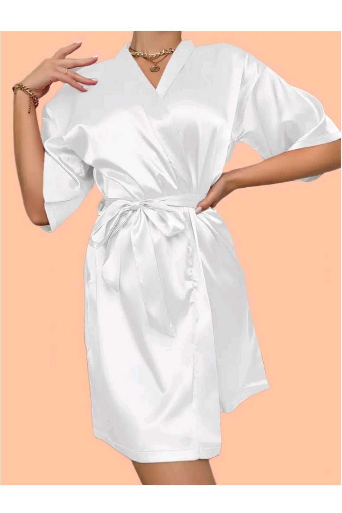 ARB Saten Sabahlık Gecelik Bride Sabahlık Gelin Nedime Gecelik STANDART OVERSİZE