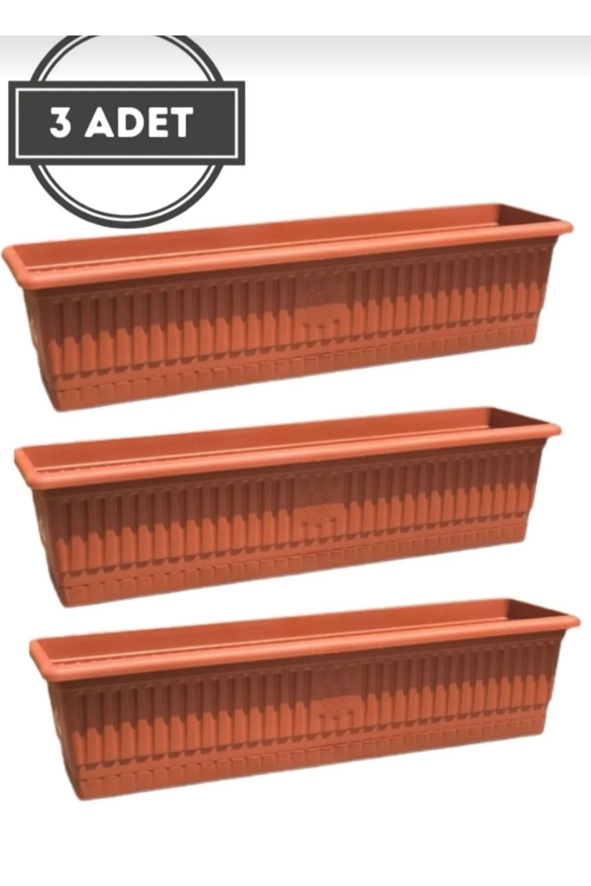 KAPLANBABA Bahçe Balkon Saksı (13Lt) 70 cm,3 Adet Uzun Balkon Saksı,Hak Saksı,Saksı