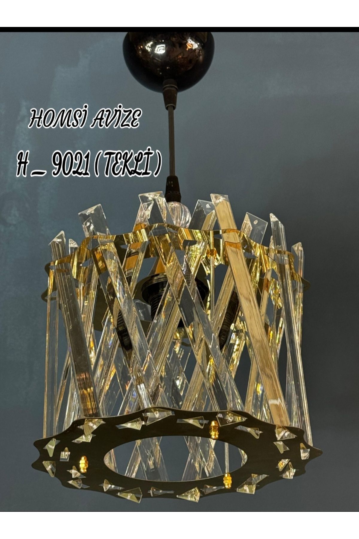 HOMSİ Lüx Kristal Çapraz Taşlı Avize