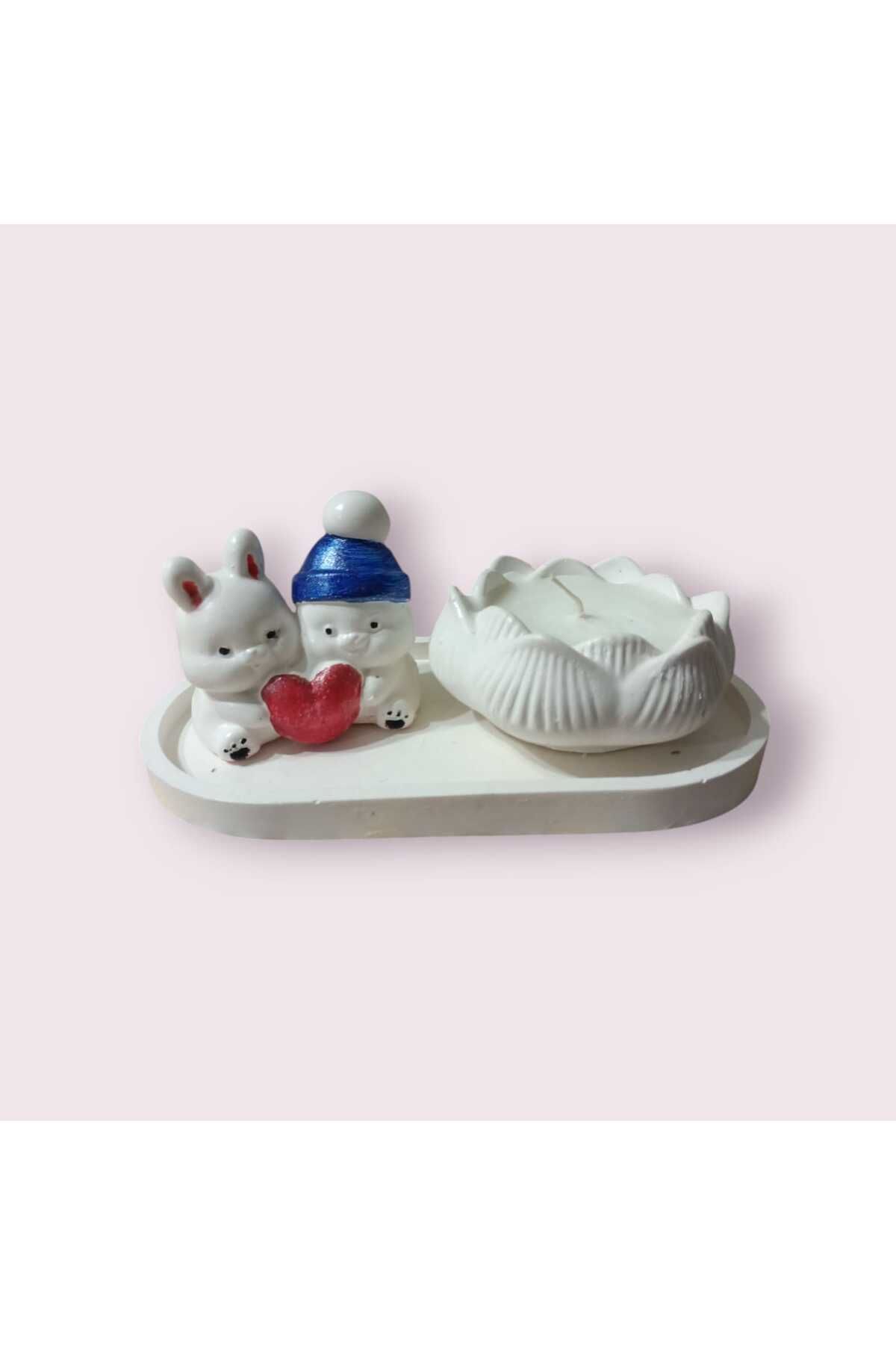 cotton my heart El yapımı taş tozu objeler ve doğal kokulu %100 soya mum