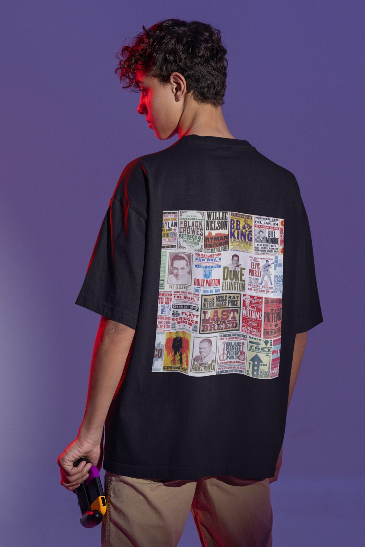MAGORS LAST BRED SIRT BASKILI BİSİKLET YAKA PAMUKLU OVERSIZE KALIP KISA KOLLU UNİSEX TSHIRT