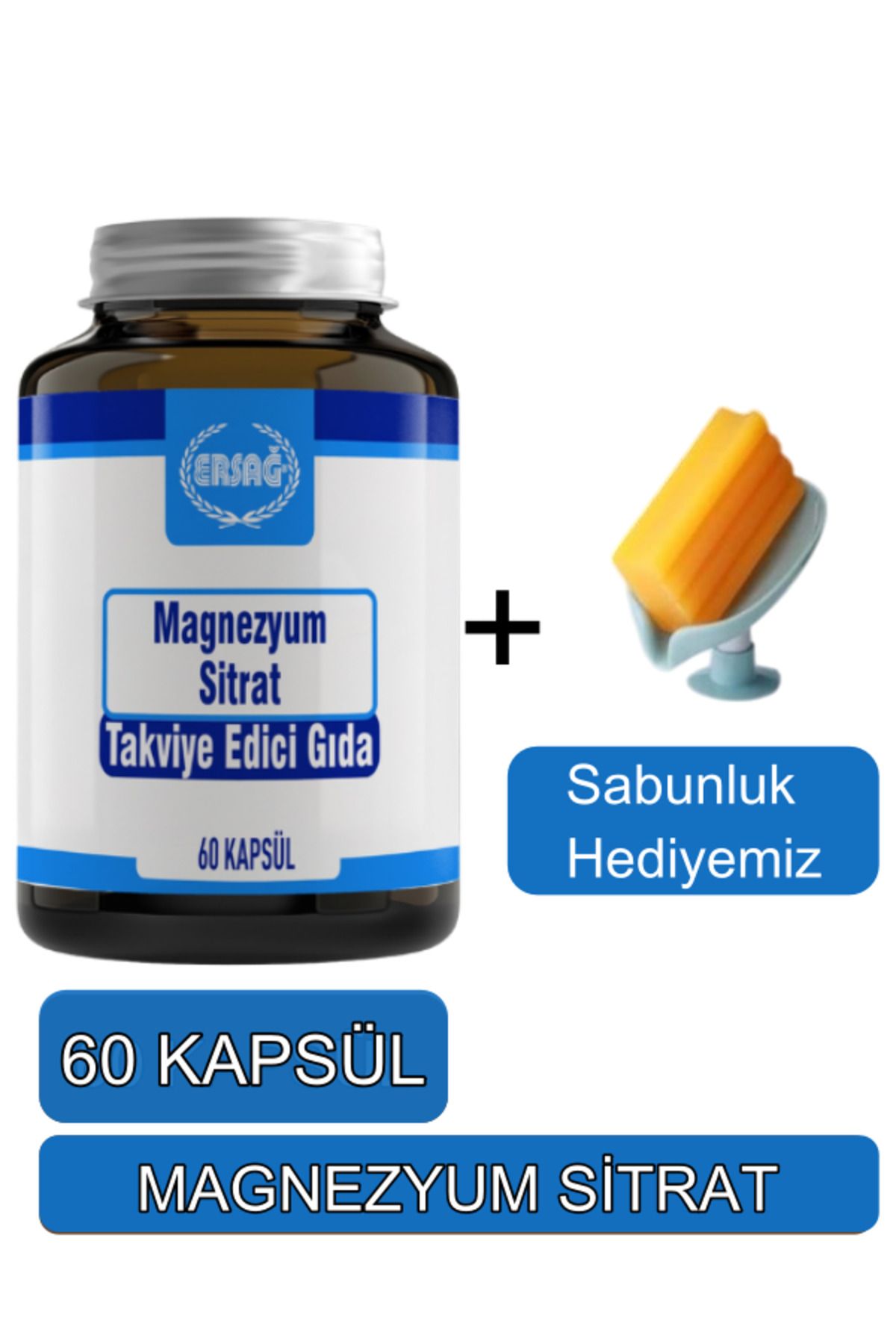 Ersağ Magnezyum Sitrat Takviye Edici Gıda - Sabunluk Hediyemiz 2097-33