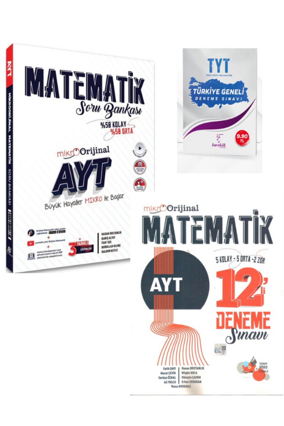 Orijinal Yayınları Orijinal Mikro AYT Mikro Matematik Soru Bankası ve 12 li Deneme Sınavı Orijinal Yayınları Seti