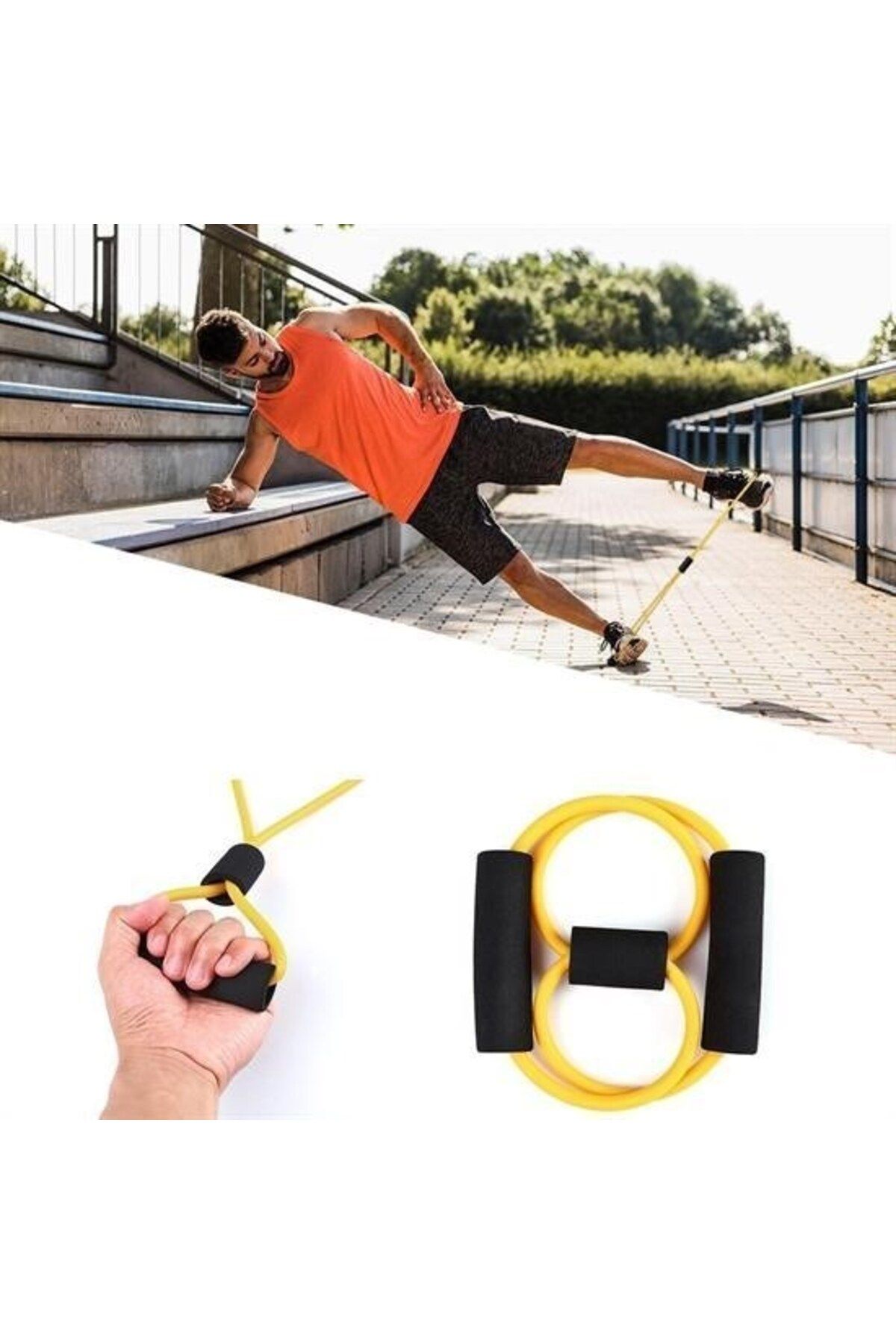 BirdoluSepet 8 Şeklinde Direnç Bandı Yoga Plates Ve Vücut Geliştirme Egzersiz Bandı