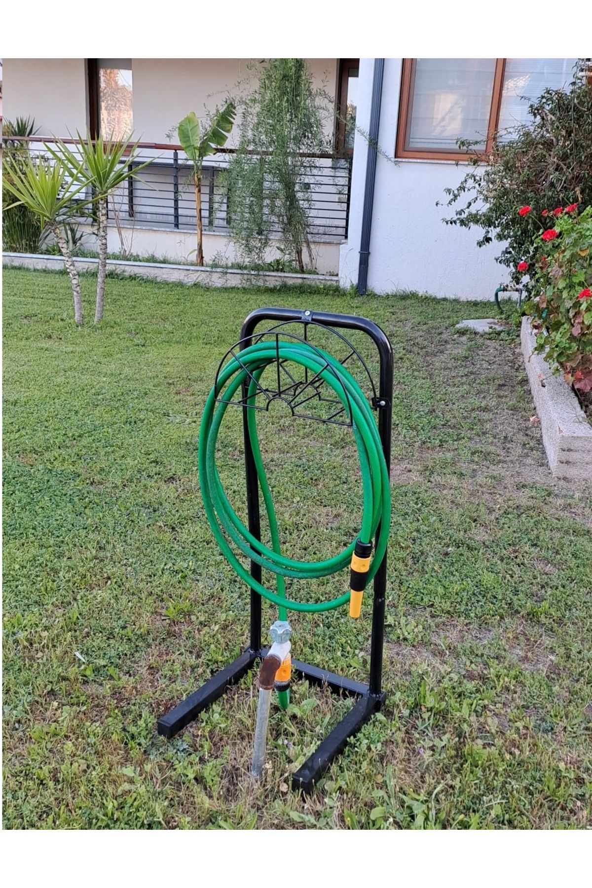 Depolife Hortum Toplama Aparatı Bahçe Su Hortumu Dolama Makarası Metal Hortum Standı