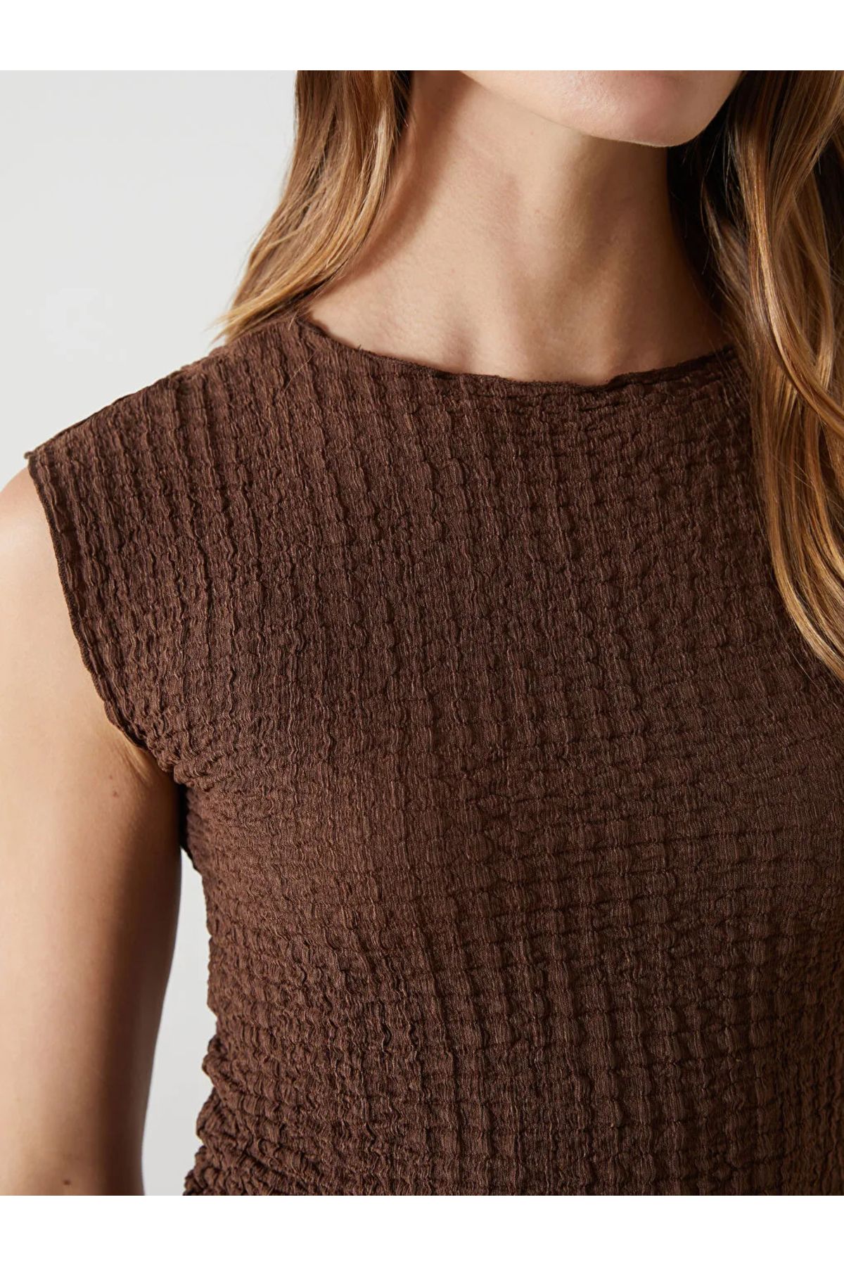 LC Waikiki-Brown Crew Neck Textured Women's Athlete t t 4