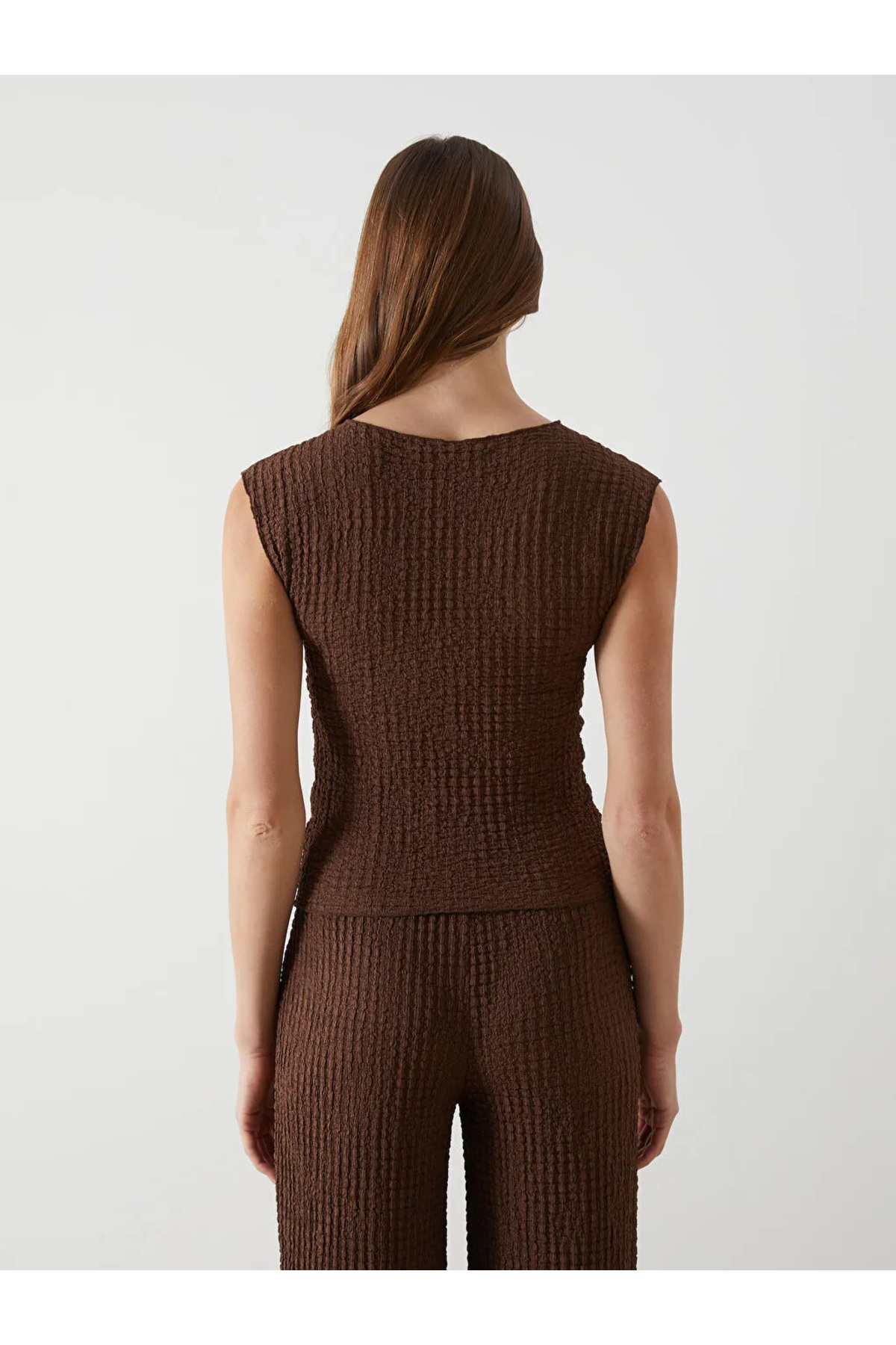 LC Waikiki-Brown Crew Neck Textured Women's Athlete t t 3