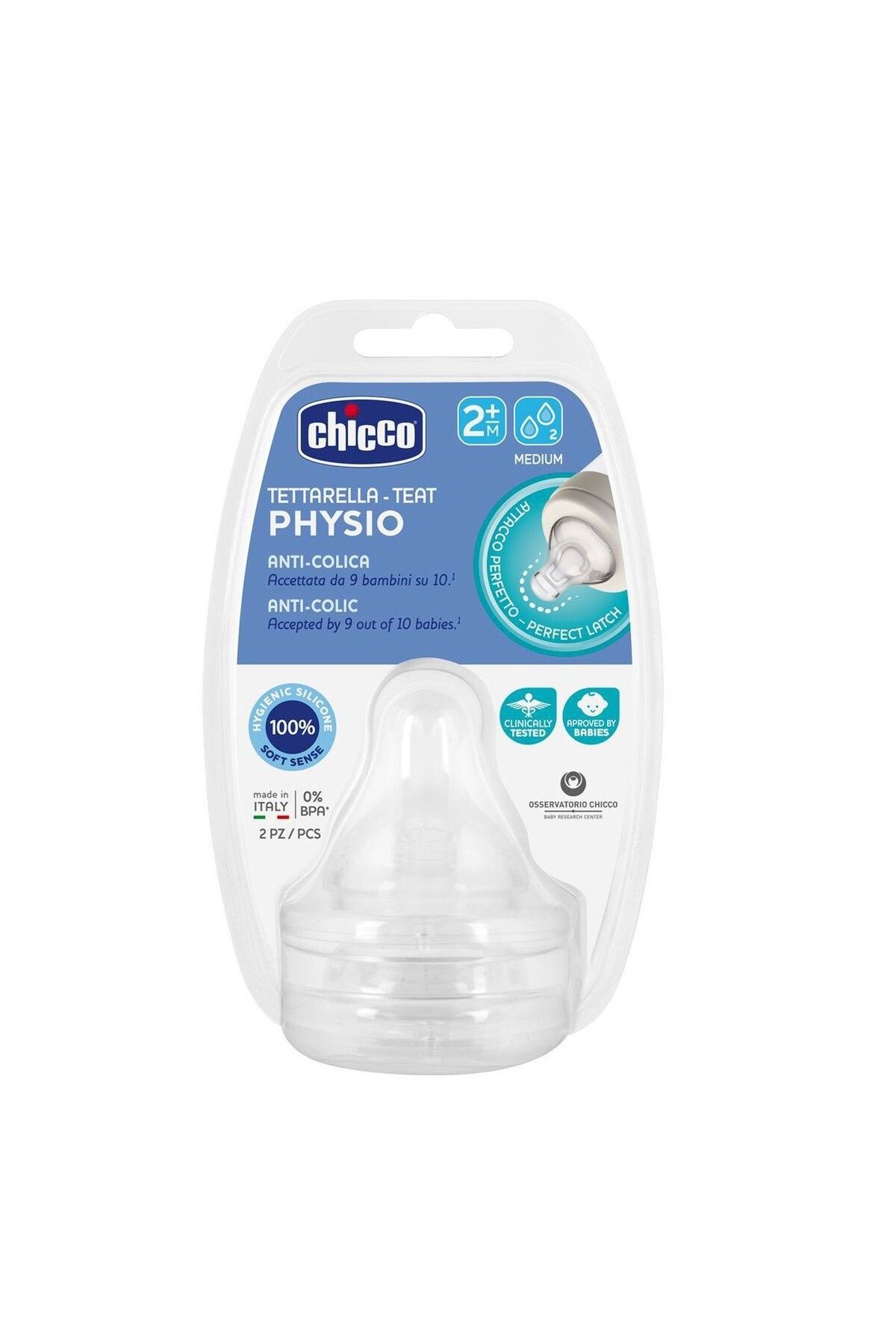 CPU ELEKTRONİK Chicco Wellbeing Silikon 2'li Biberon Emziği 2 ay+