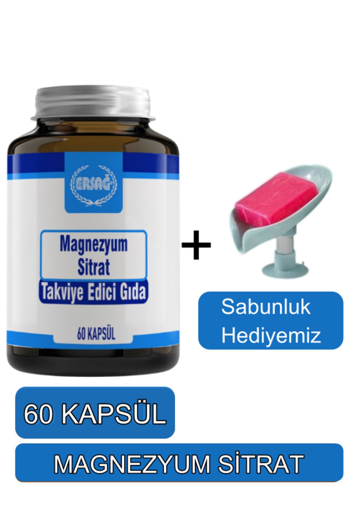 Ersağ Magnezyum Sitrat Takviye Edici Gıda - Sabunluk Hediyemiz 2097-37
