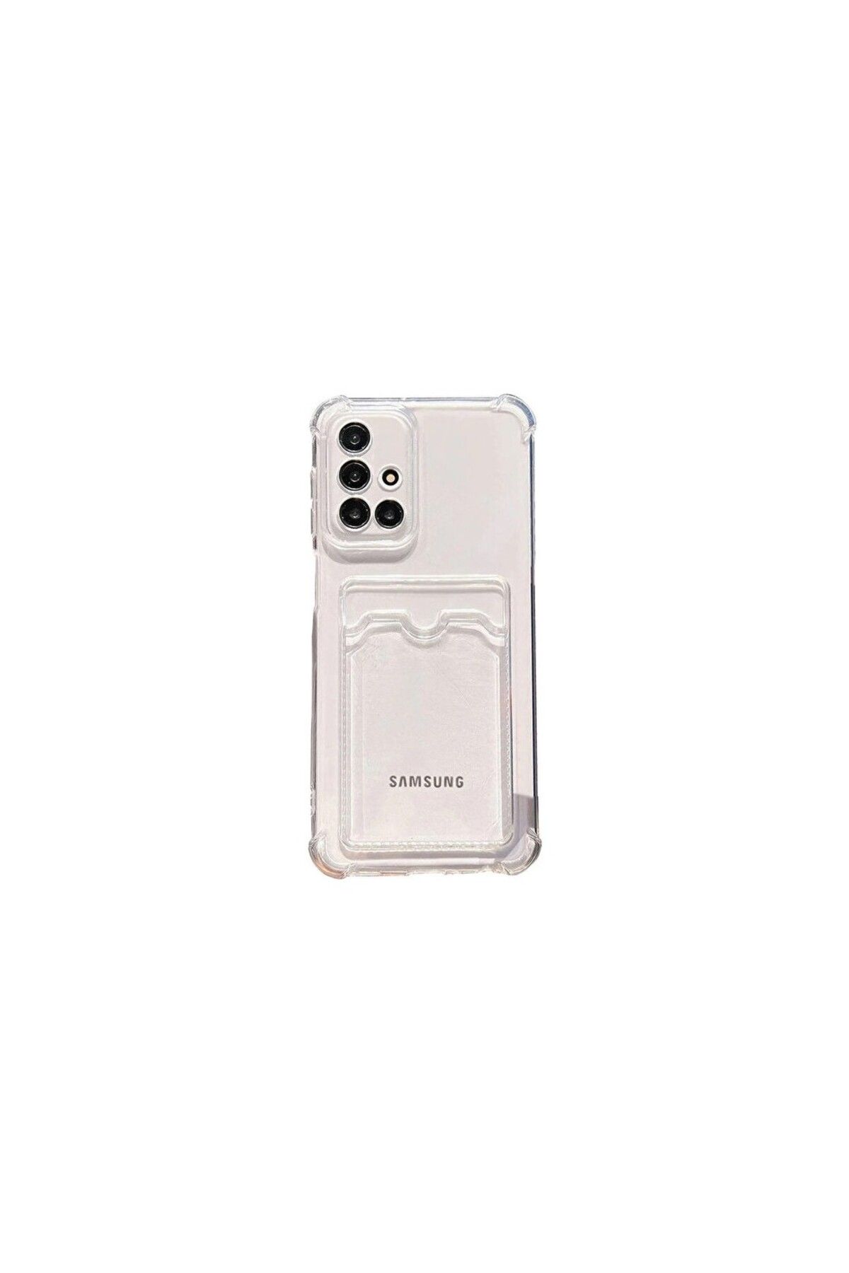 Di Aksesuar Galaxy A51 Uyumlu Kartlıklı Şeffaf