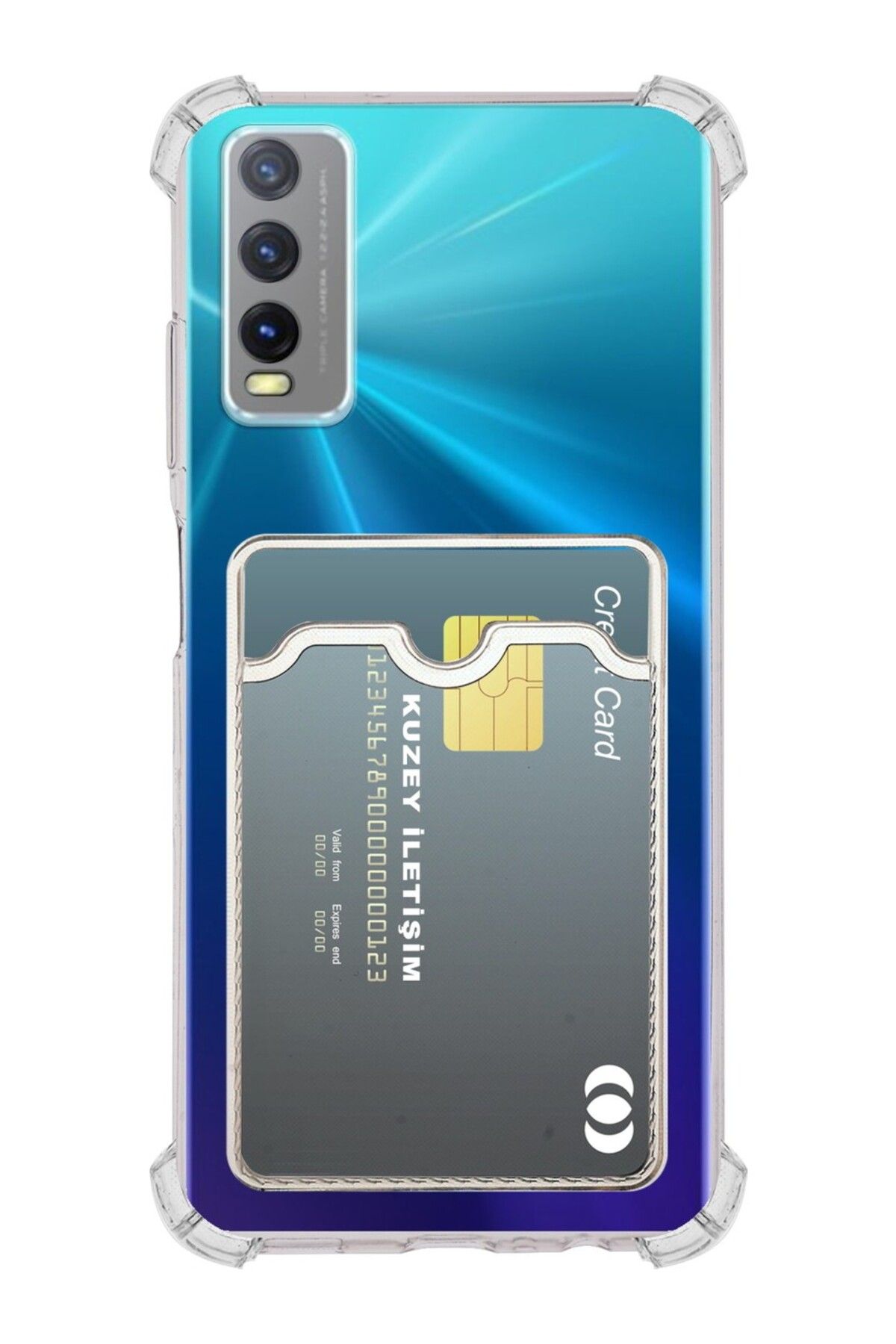 Di Aksesuar Vivo Y02S Kartlıklı Şeffaf