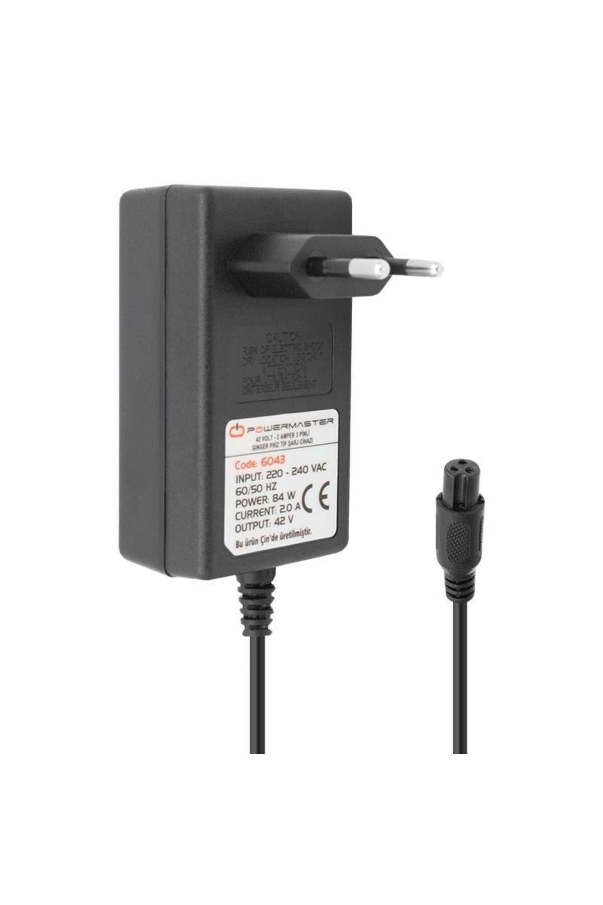 Powermaster 42 Volt - 2 Amper 3 Pinli Ginger Priz Tip Şarj Cihazı PM-6043