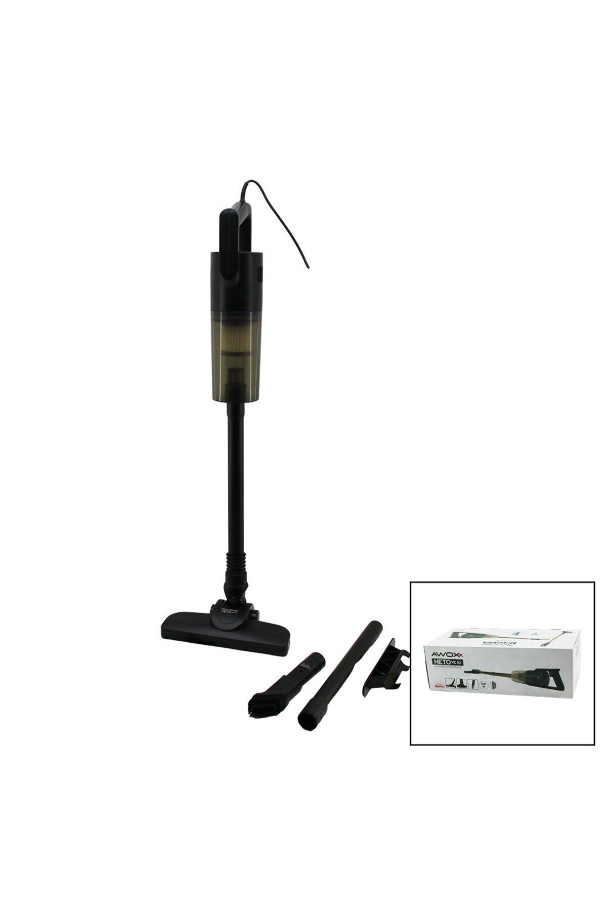 OK AKSESUAR AWOX NETO VC-10 SİYAH METAL SAPLI DİK ELEKTRİKLİ SÜPÜRGE 500W 5MT KABLOSAP=75+35=110CMHEPA FİLTRE