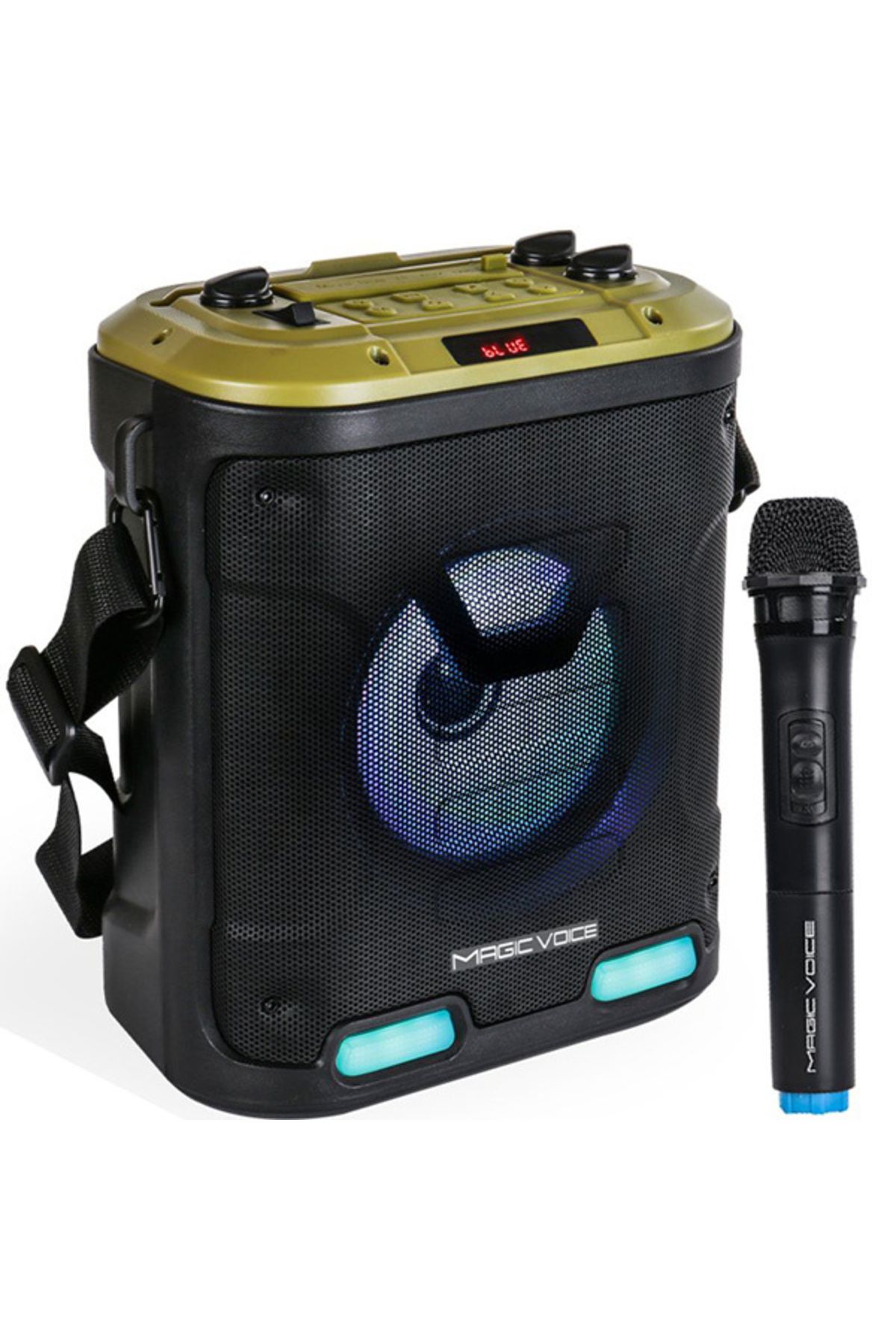 Emperium MAGICVOICE MV-6005 VHF EL MİK-USB/SD/BT30 WATT IŞIKLI TAŞINABİLİR ŞARJLI SEYYAR ANFİ (5122)