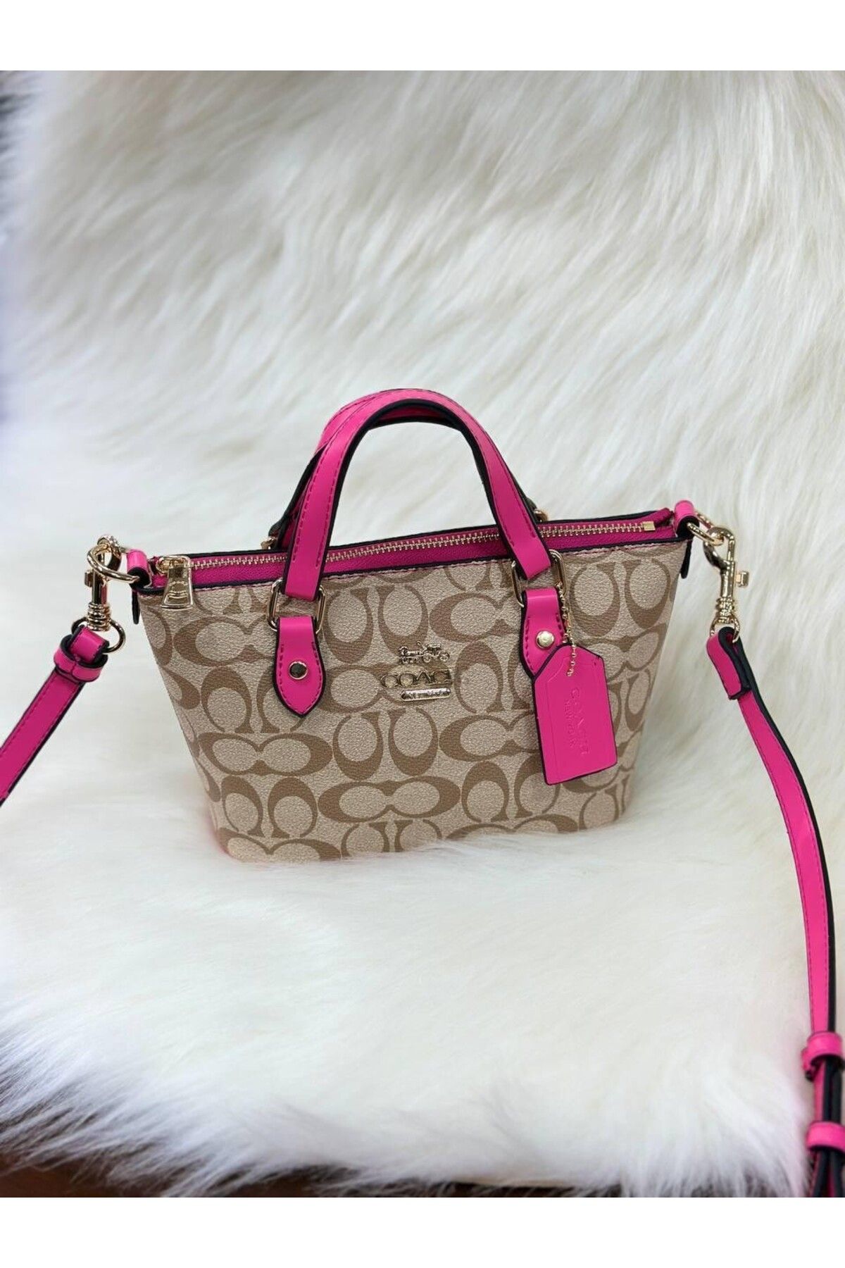 LEAUDER WOMEN KADIN MİNİ BOY GOLD AKSESUARLI ASKILI VE OMUZ ÇANTASI COAC-HH WOMEN BAG