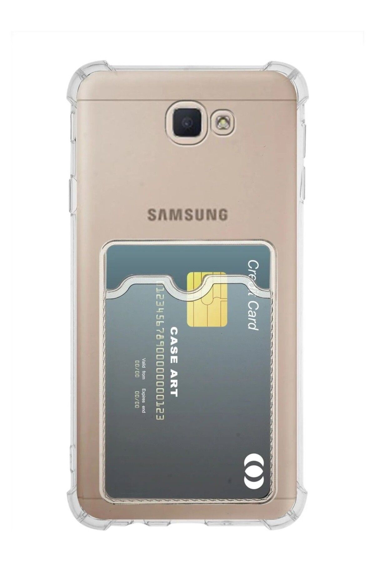 Di Aksesuar Samsung Galaxy J7 Prime Kartlıklı Şeffaf