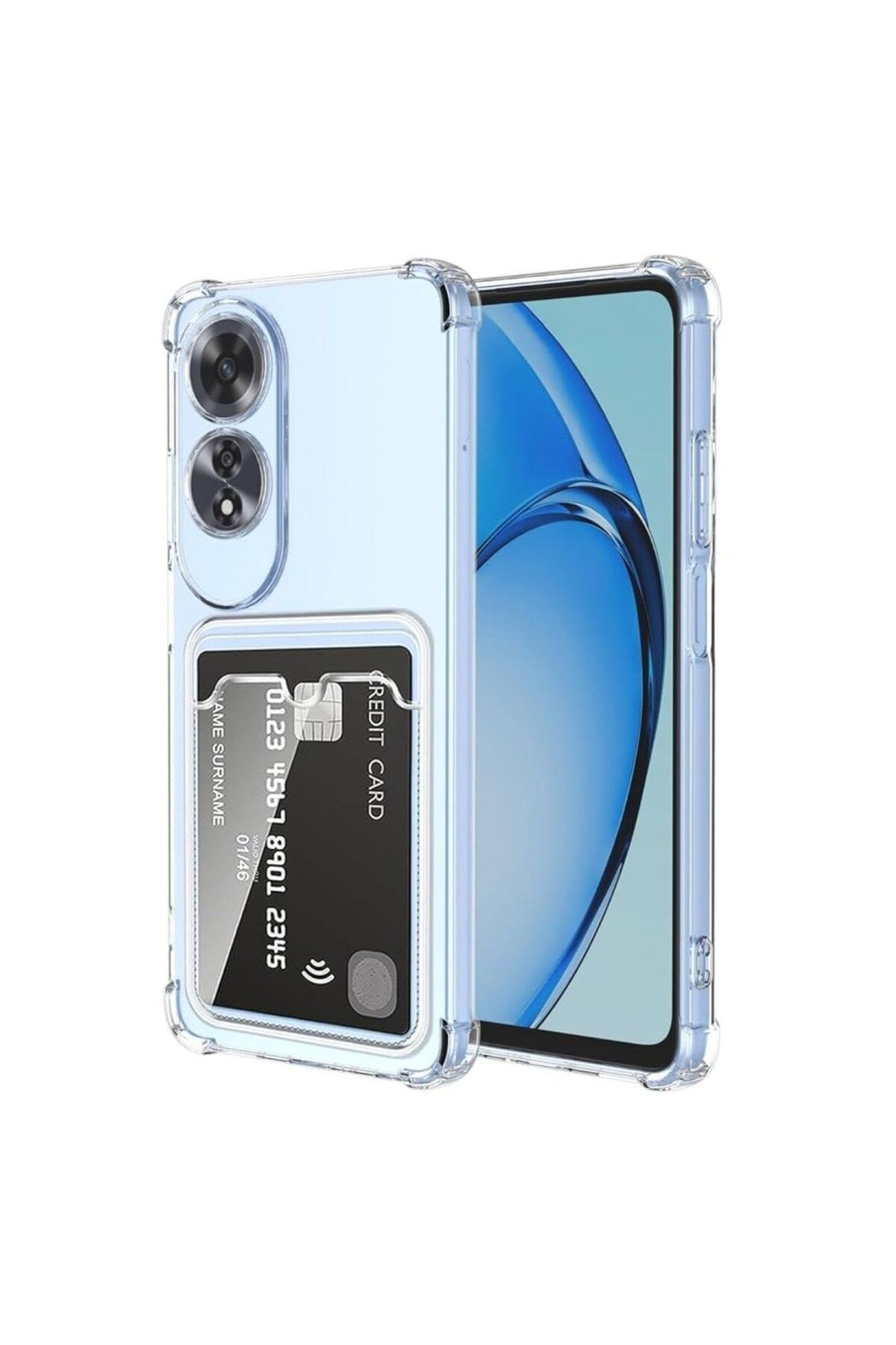 Di Aksesuar Oppo A18/A38 Kartlıklı Şeffaf