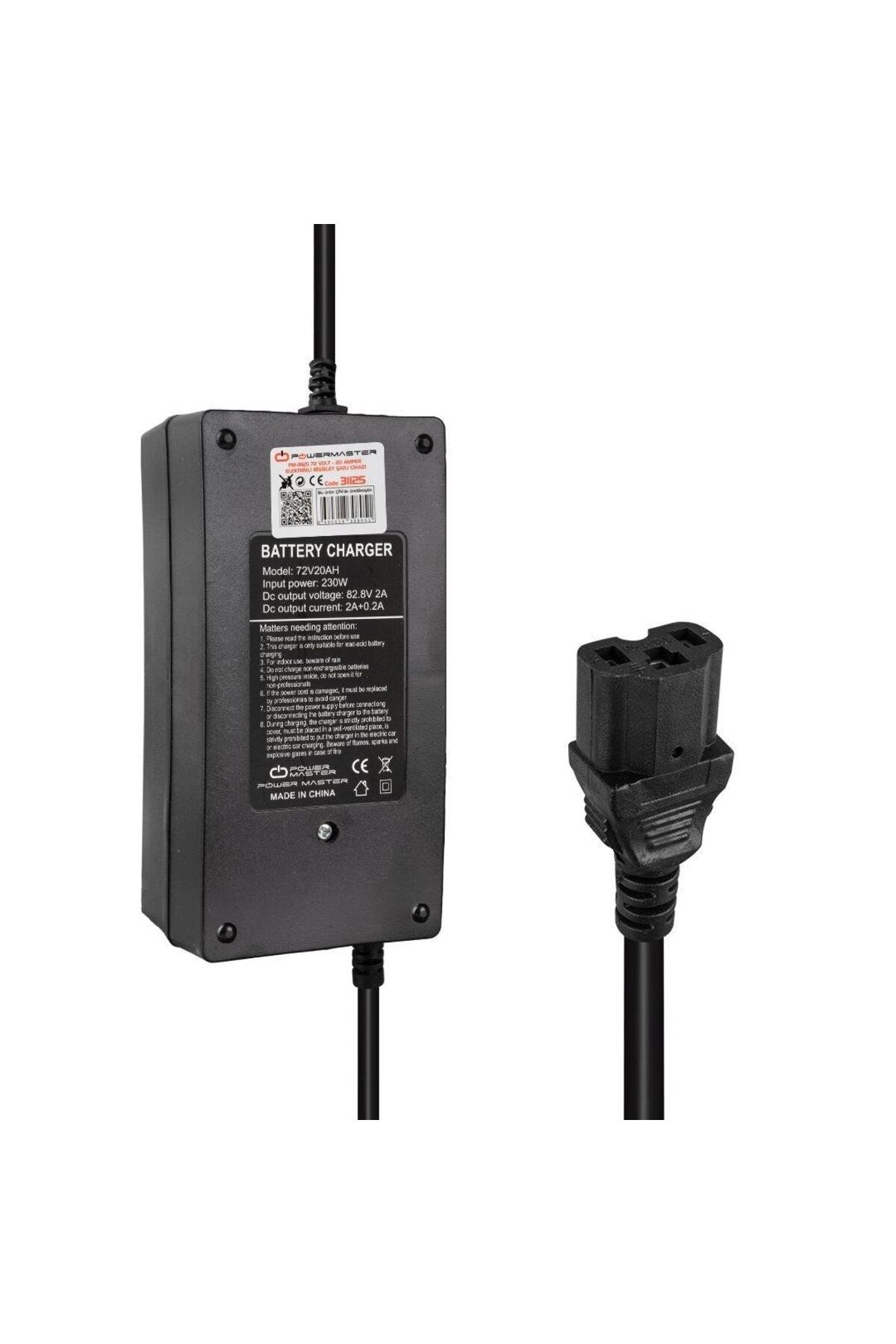 Powermaster PM-31125 72 Volt - 20 Amper C16 Uçlu Elektrikli Bisiklet Şarj Cihazı