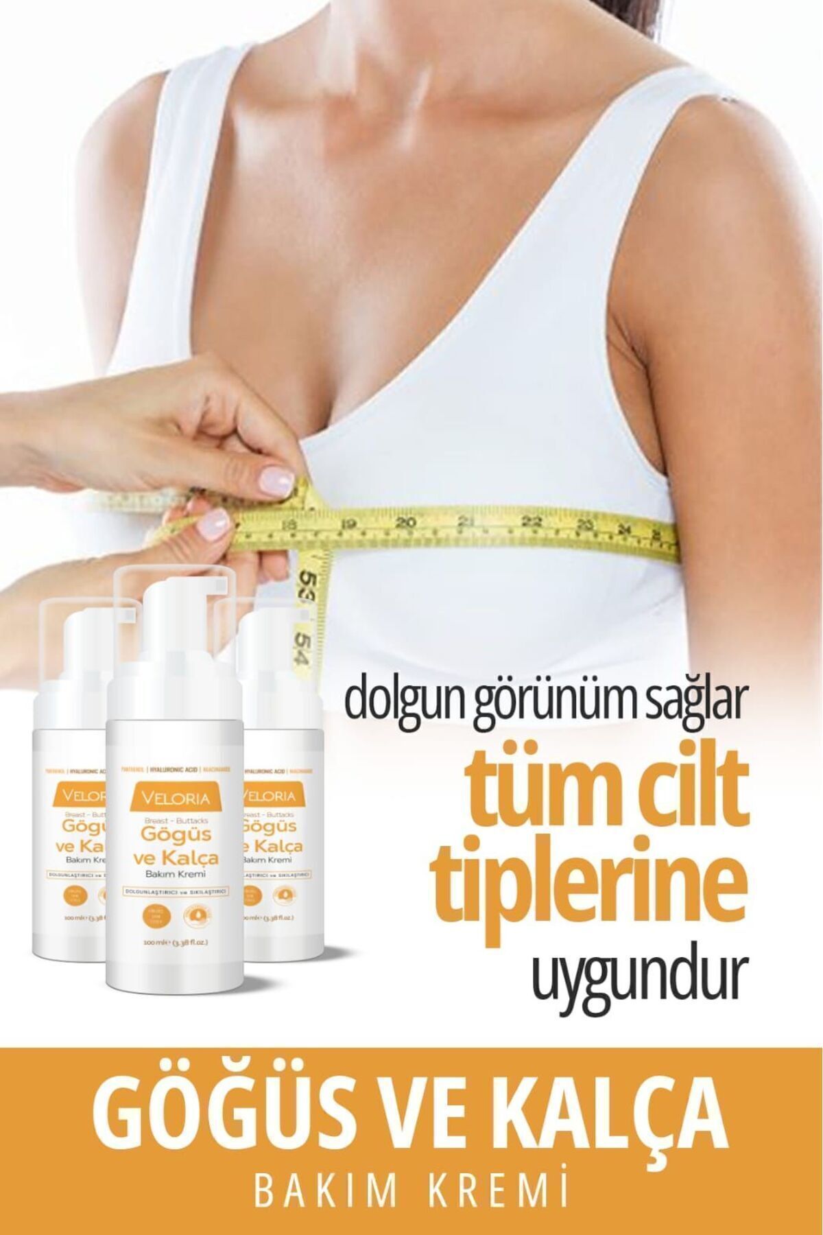 Veloria Cosmetics Göğüs Ve Kalça ,büyütcü,. Şekillendirici, Dolgunlaştırıcı, Çatlak Giderici, Sıkılaştırıcı Krem 100ml