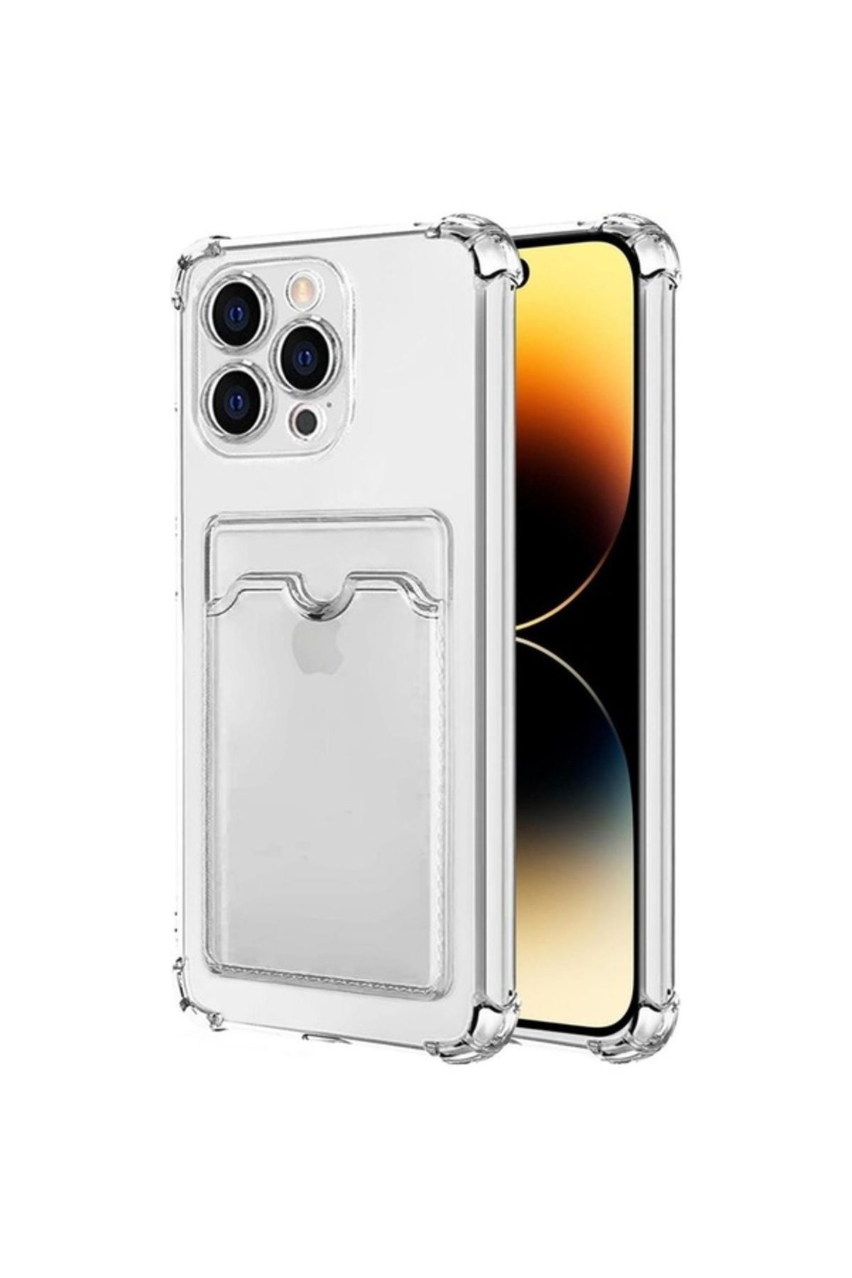 Di Aksesuar İphone 14 Pro Max Kartlıklı Şeffaf