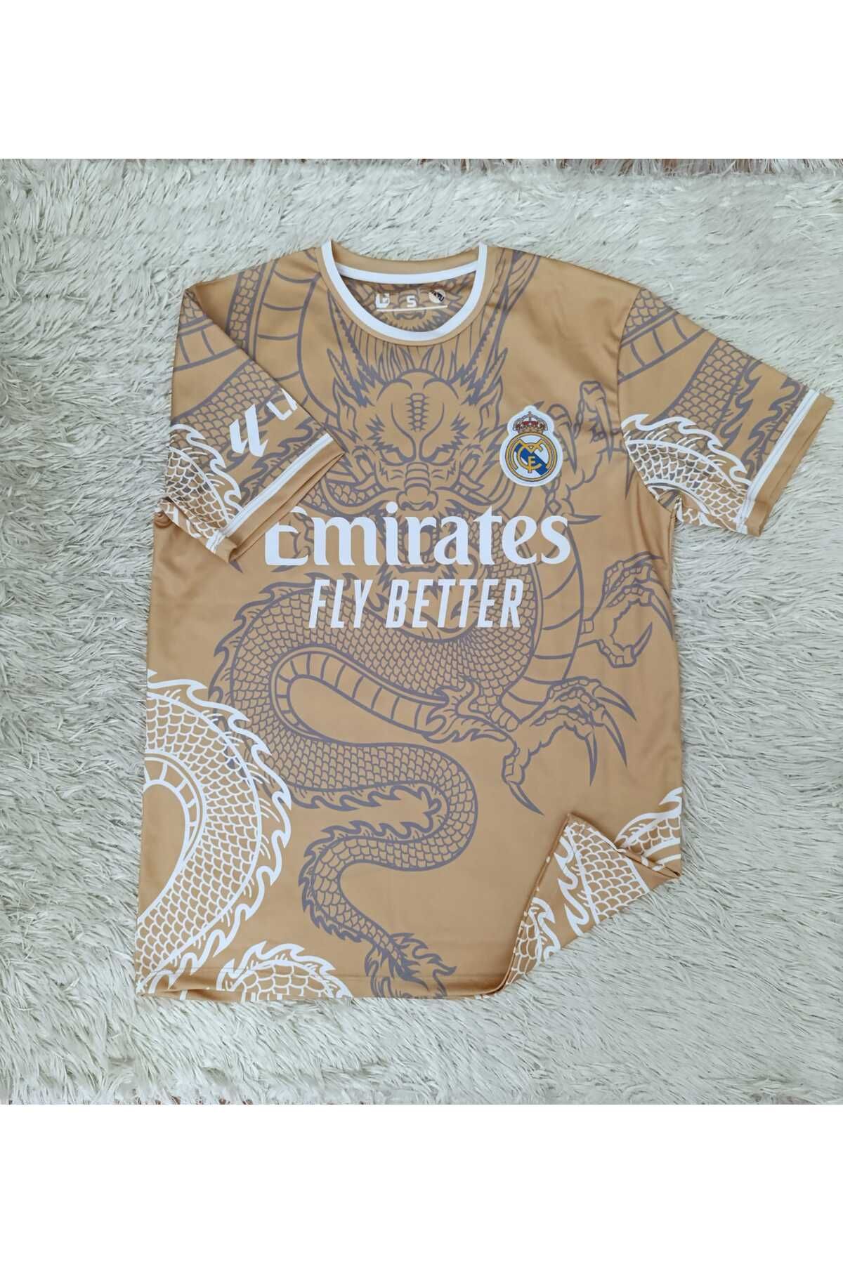 FRAGOLA Real Madrid Dragon Desenli Özel Konsept Forması (Gold)