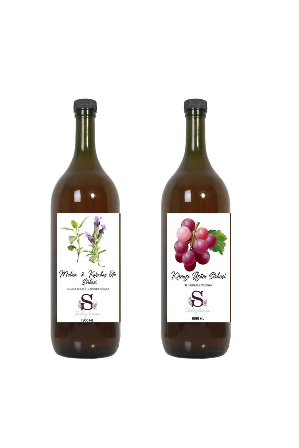 Süheylaana Doğal Melisa & Karabaş Otu Sirkesi 1500 Ml - Kırmızı Üzüm Sirkesi 1500 Ml