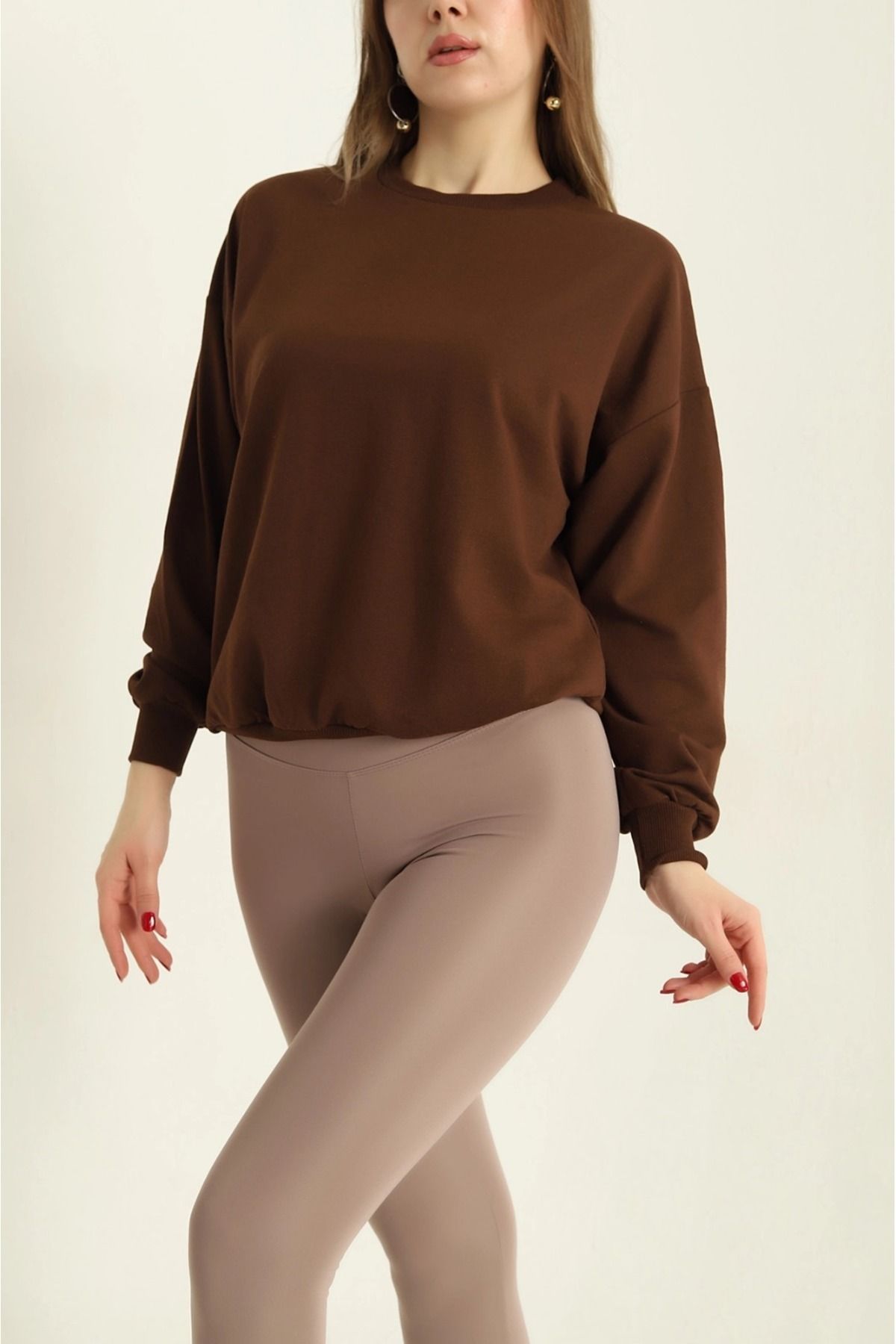 CF STORE Bisiklet Yaka İki İp Sweat