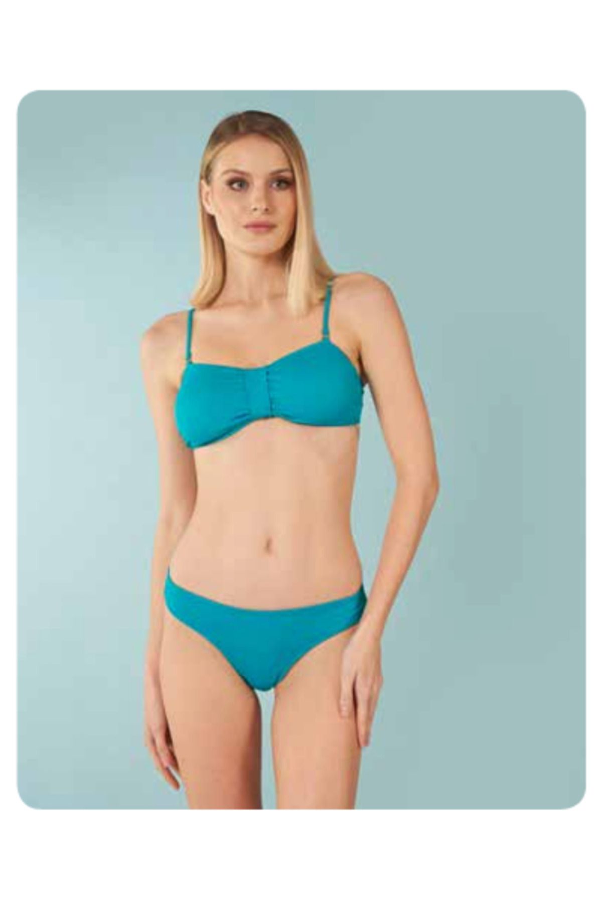 Fily İç Giyim ESTİVA Çıkarabilir İnce Askılı Önü Büzgülü Bikini Takım