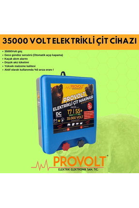 PROVOLT Elektrikli Çit Cihazı 35000 Volt Kaçak Akım Özellikli Sensörlü YÜKSEK...