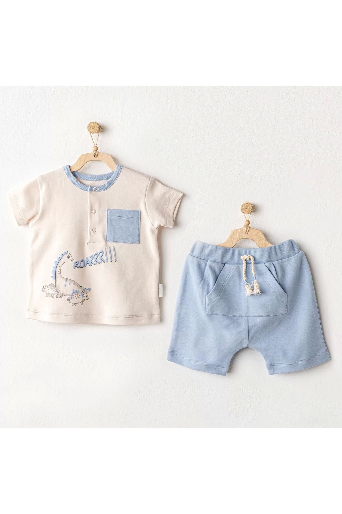 Dilara Boutique Ac25915 Dino 2'li Bebek Takım Blue