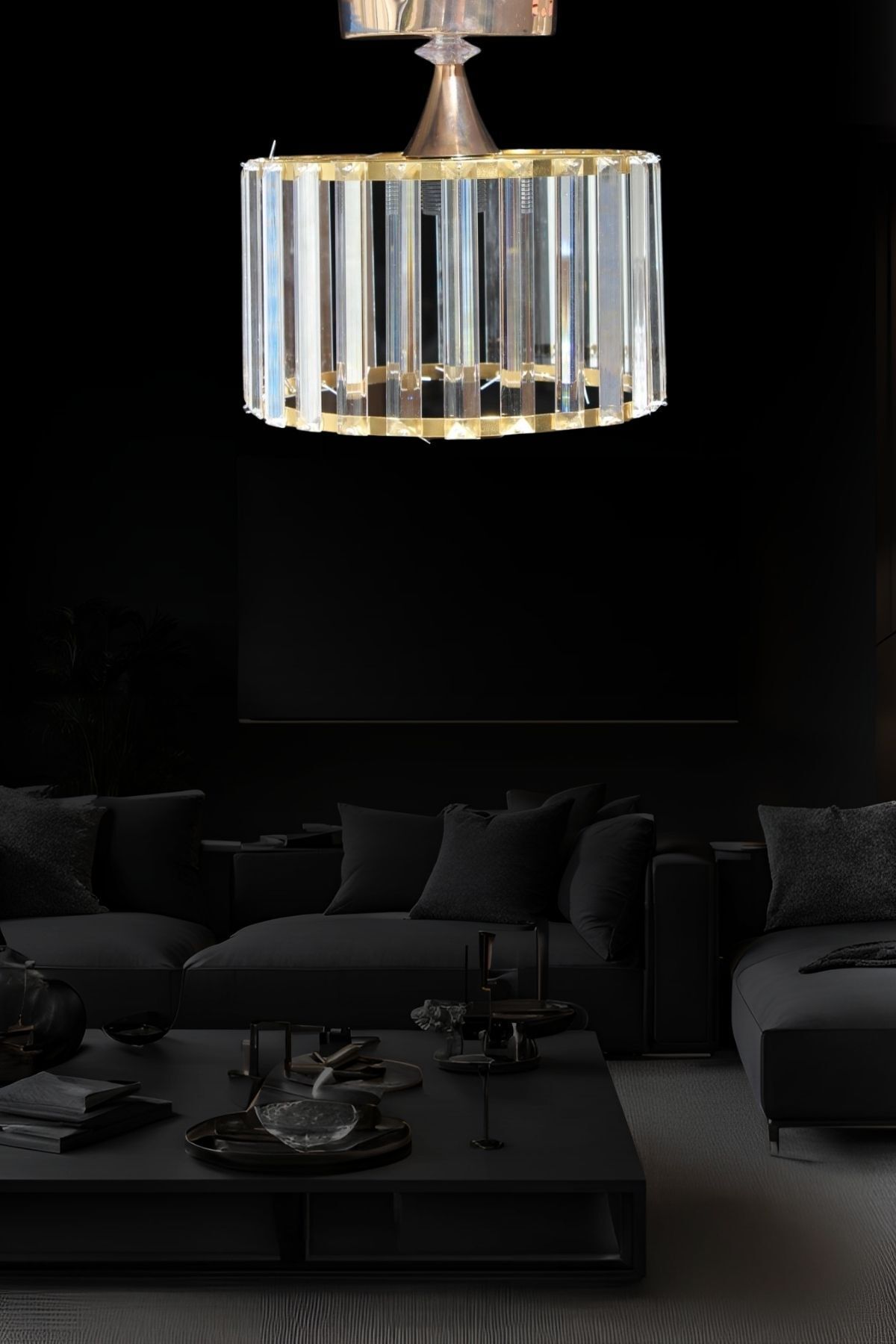 Avize Kristal Modern Estetik Yatak Mutfak Oturma Salon Çocuk Odası Krom Taşlı 20 Taşlı Plafonyer Avize