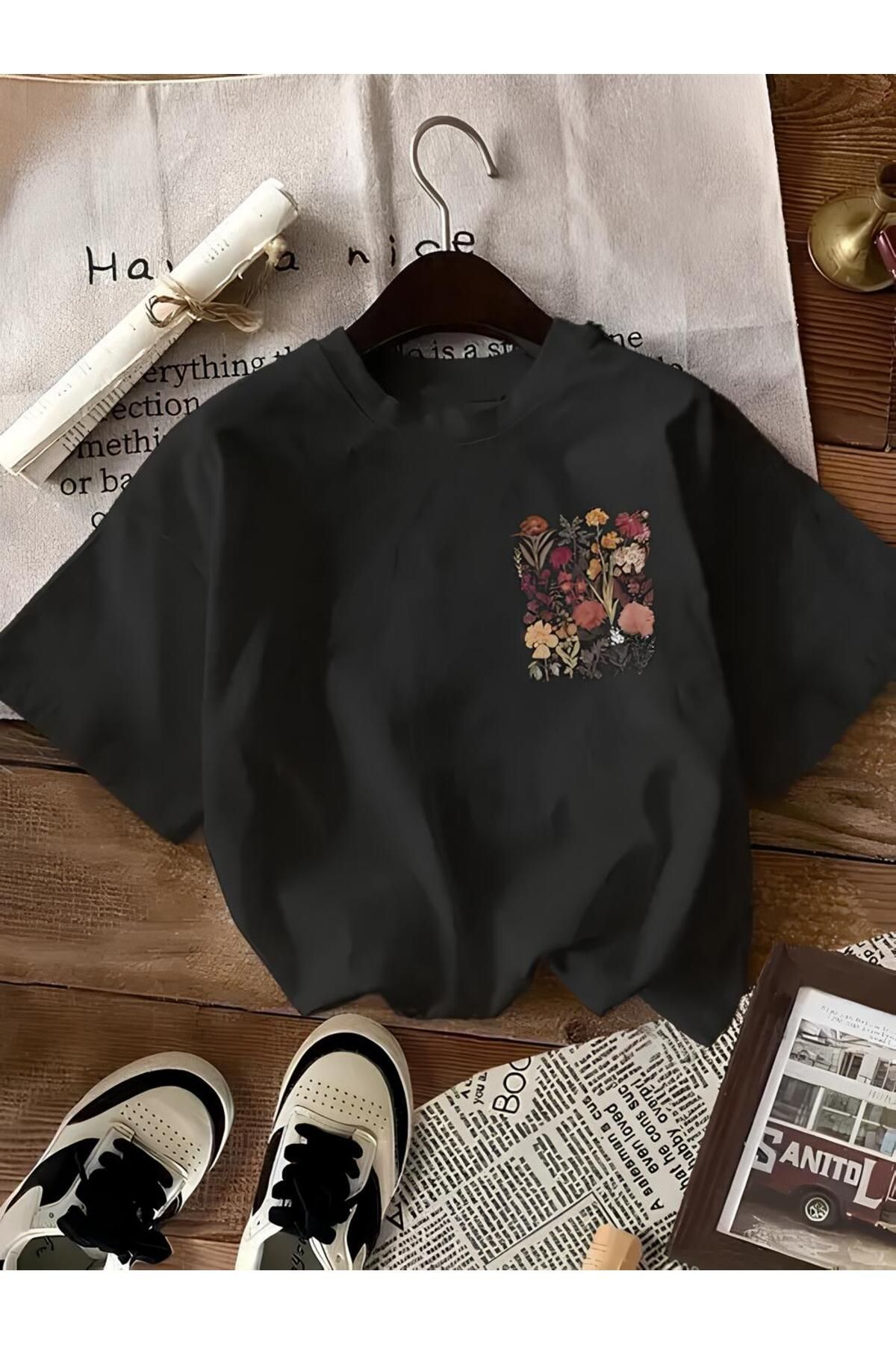 fukuza Oversize çiçek baskılı tişört