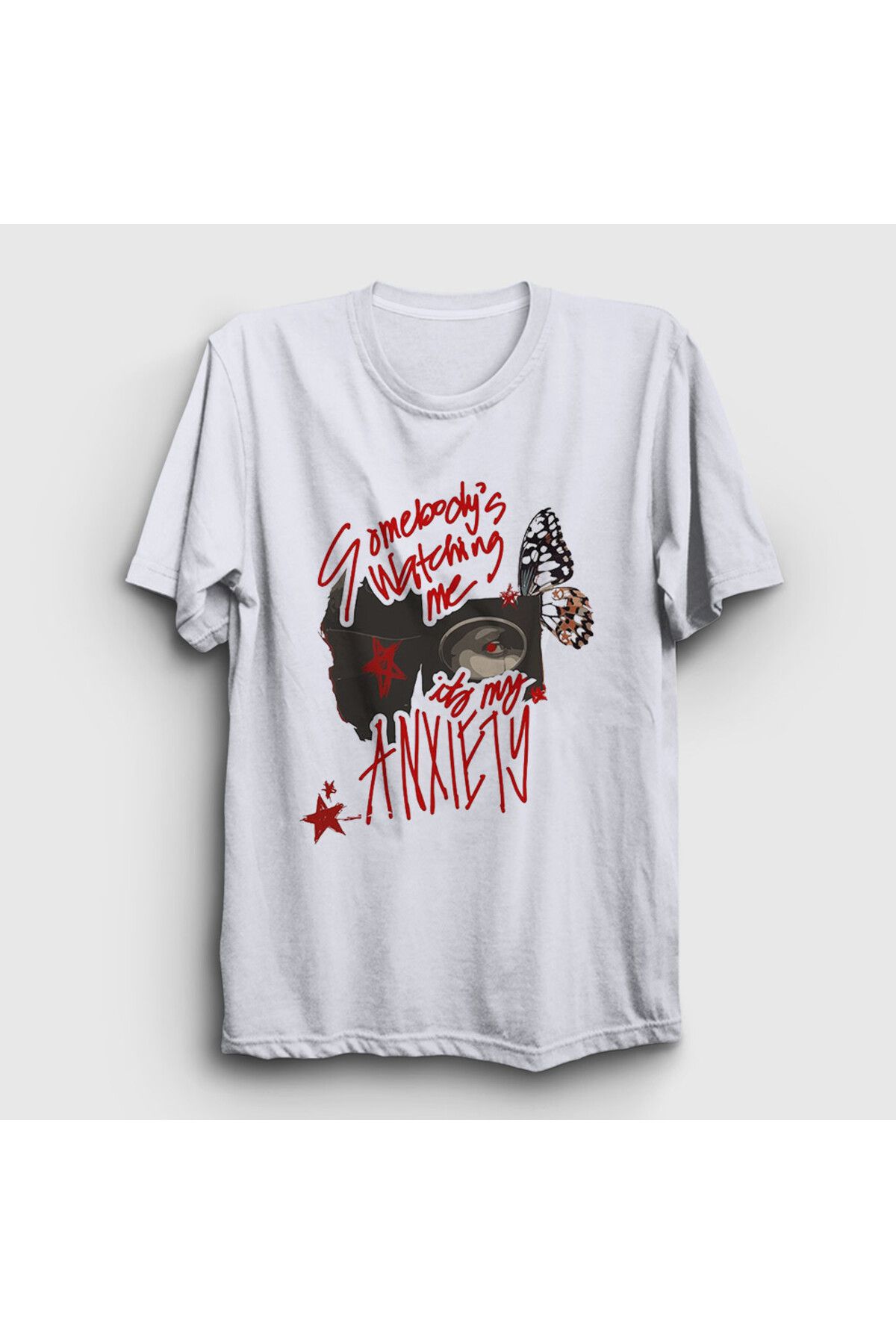 Presmono Unisex Beyaz Somebody's Watching Me Doechii T-Shirt 545123tt