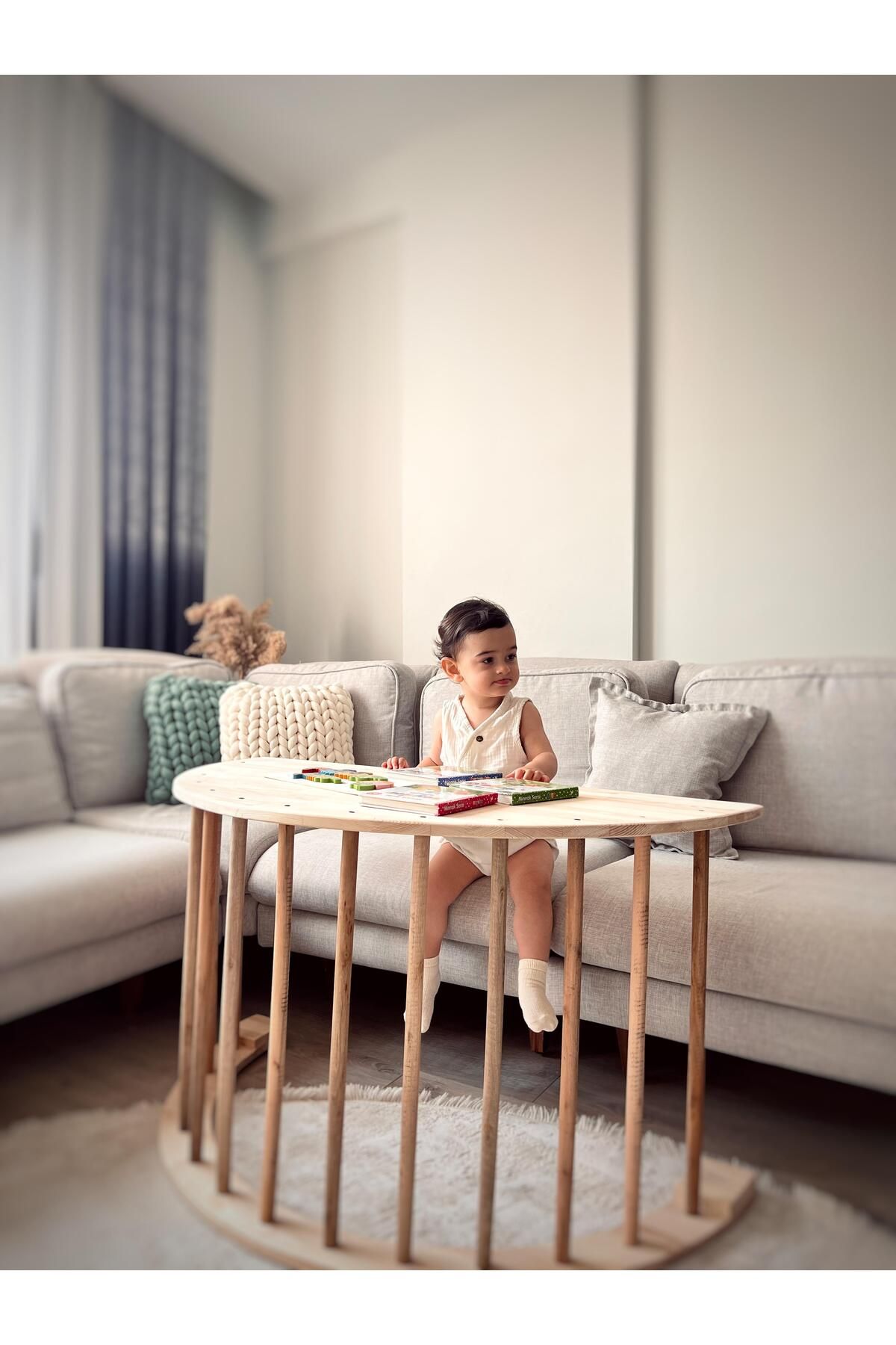 WOOD Ahşap Montessori Tırmanma Kemeri - Aktivite Masası ( Mindersiz )
