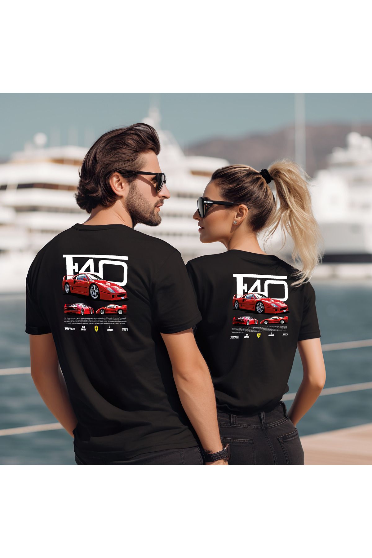 GHAND CAR F 40 RED BASKILI trend Unısex Normal Kalıp T-Shirt