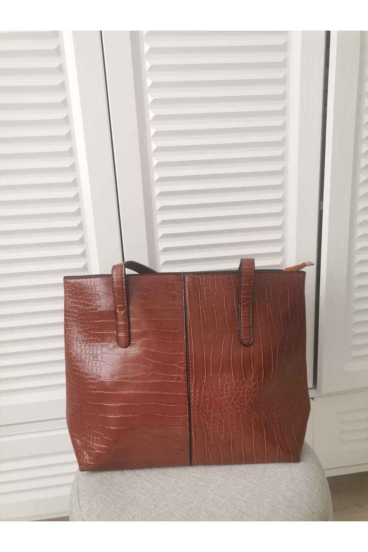 MAKROZA HOME Kadın şık baskı desenli omuz çantası