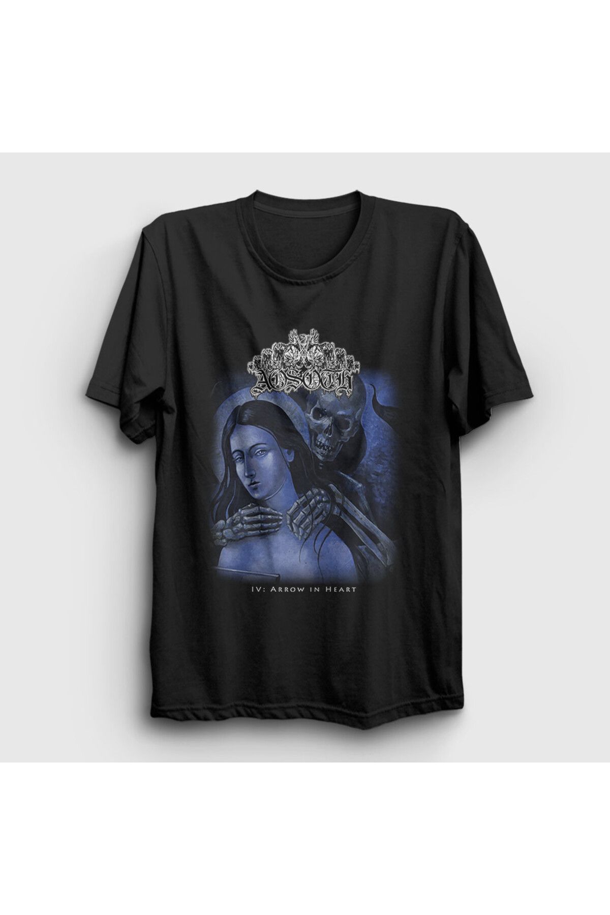 Presmono Unisex Siyah Arrow In Heart Aosoth T-Shirt 541563tt