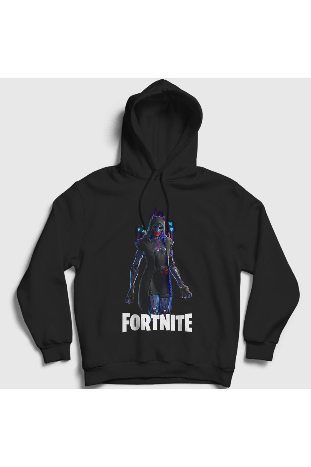Presmono Unisex Siyah Felina Oyun Fortnite Kapüşonlu Sweatshirt 542601tt