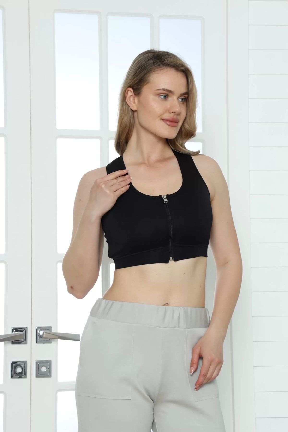 NEWSTORE Fermuarlı Scuba Sporcu Sütyen
