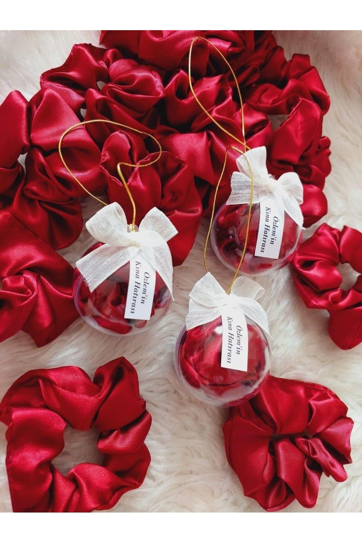 shop Kına hediyesi saten toka şeffaf küre içinde 5 adet
