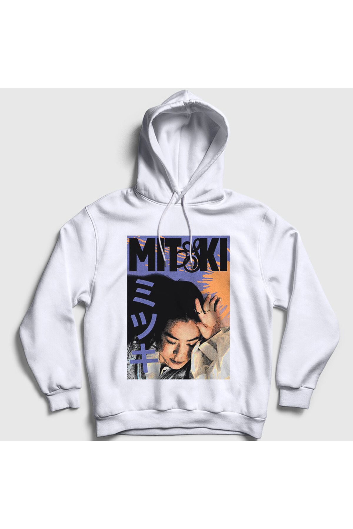 Presmono Unisex Beyaz Poster Müzik Mitski Kapüşonlu Sweatshirt 544741tt