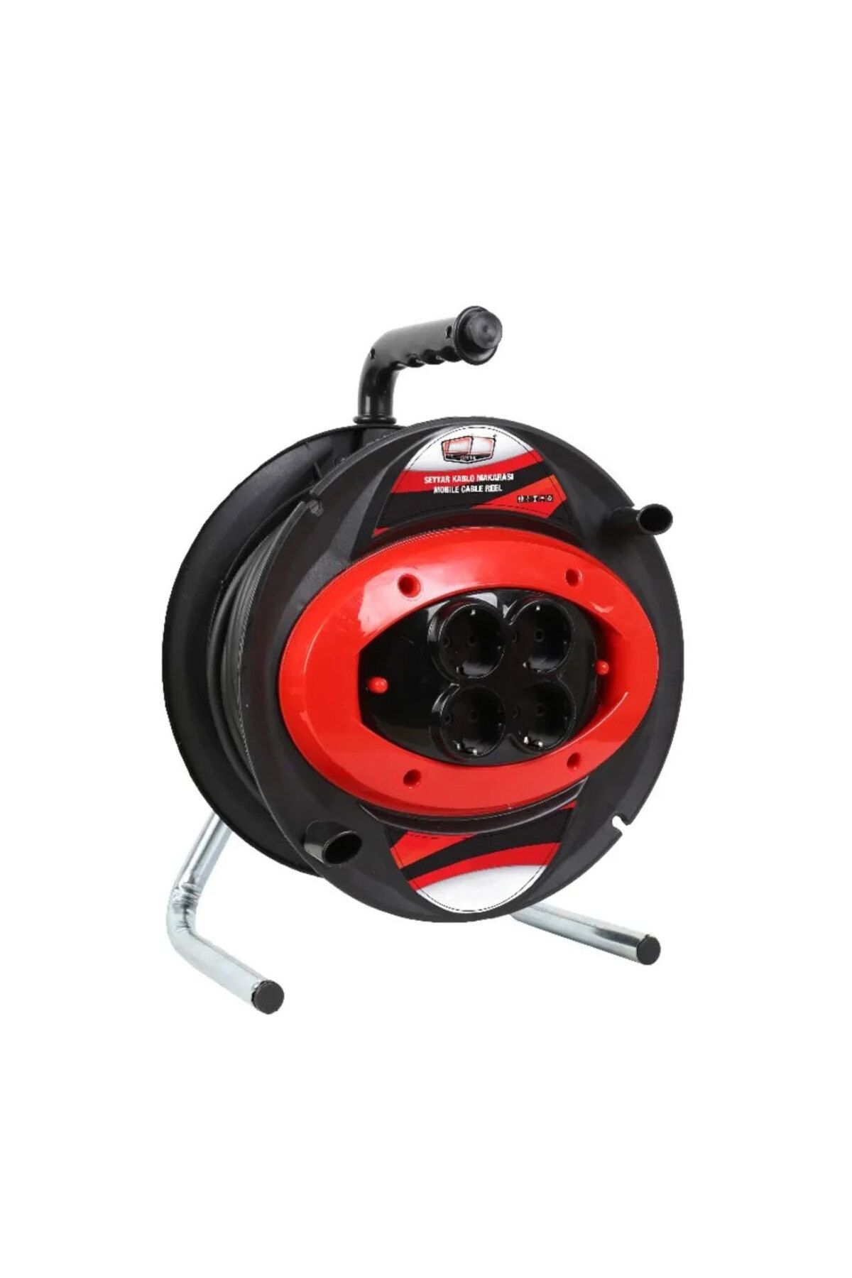 Easy Tedarik 20 MT Makaralı 4 lü Elektrik Uzatma Priz 3 x 2,5 Mm Siyah