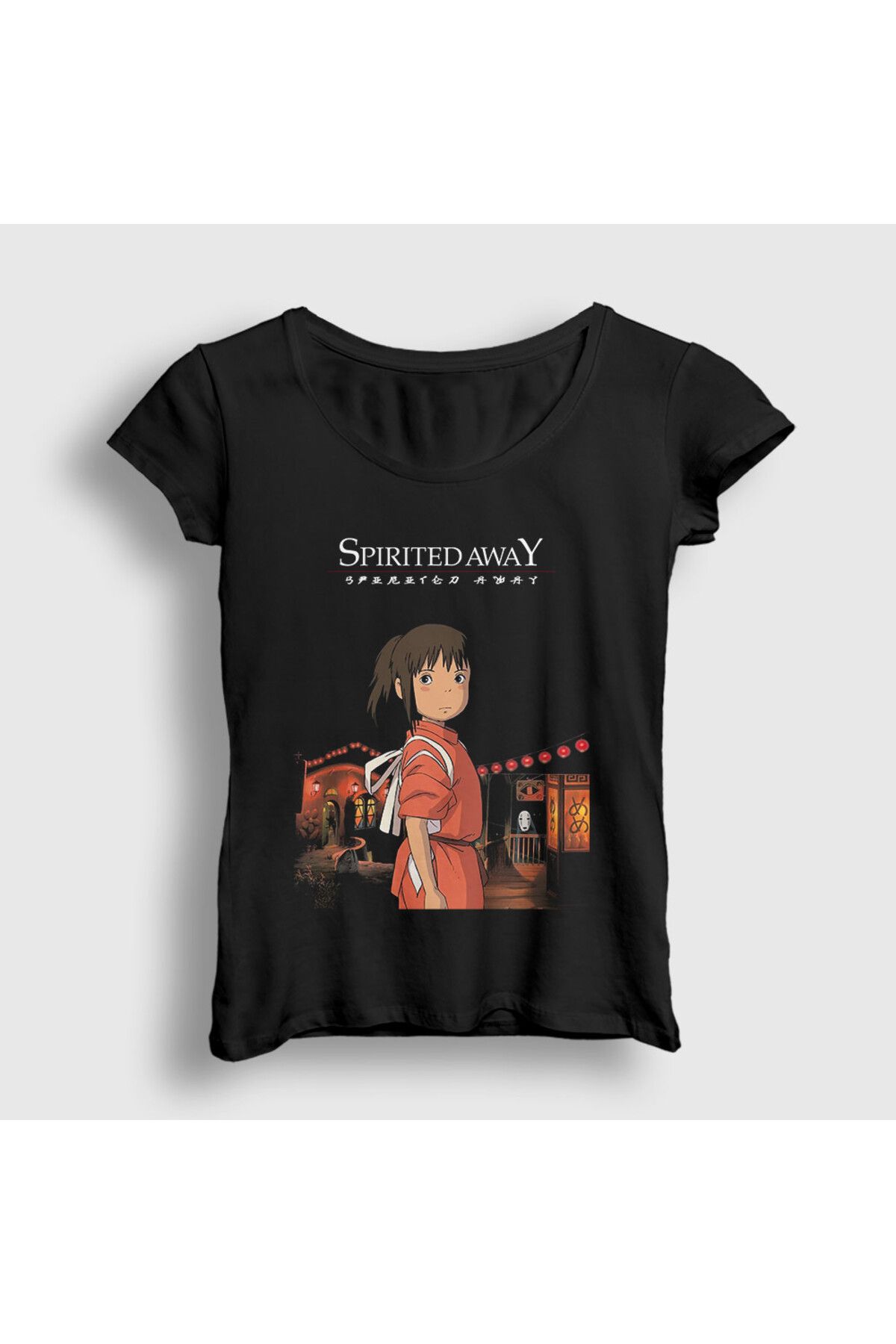 Presmono Kadın Siyah Chihiro Ogino Spirited Away T-Shirt 542078tt