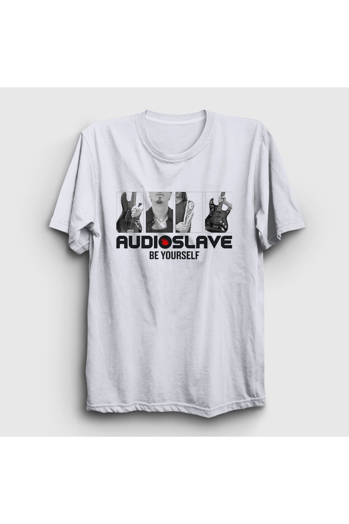 Presmono Unisex Beyaz Poster Rock Audioslave T-Shirt 544757tt
