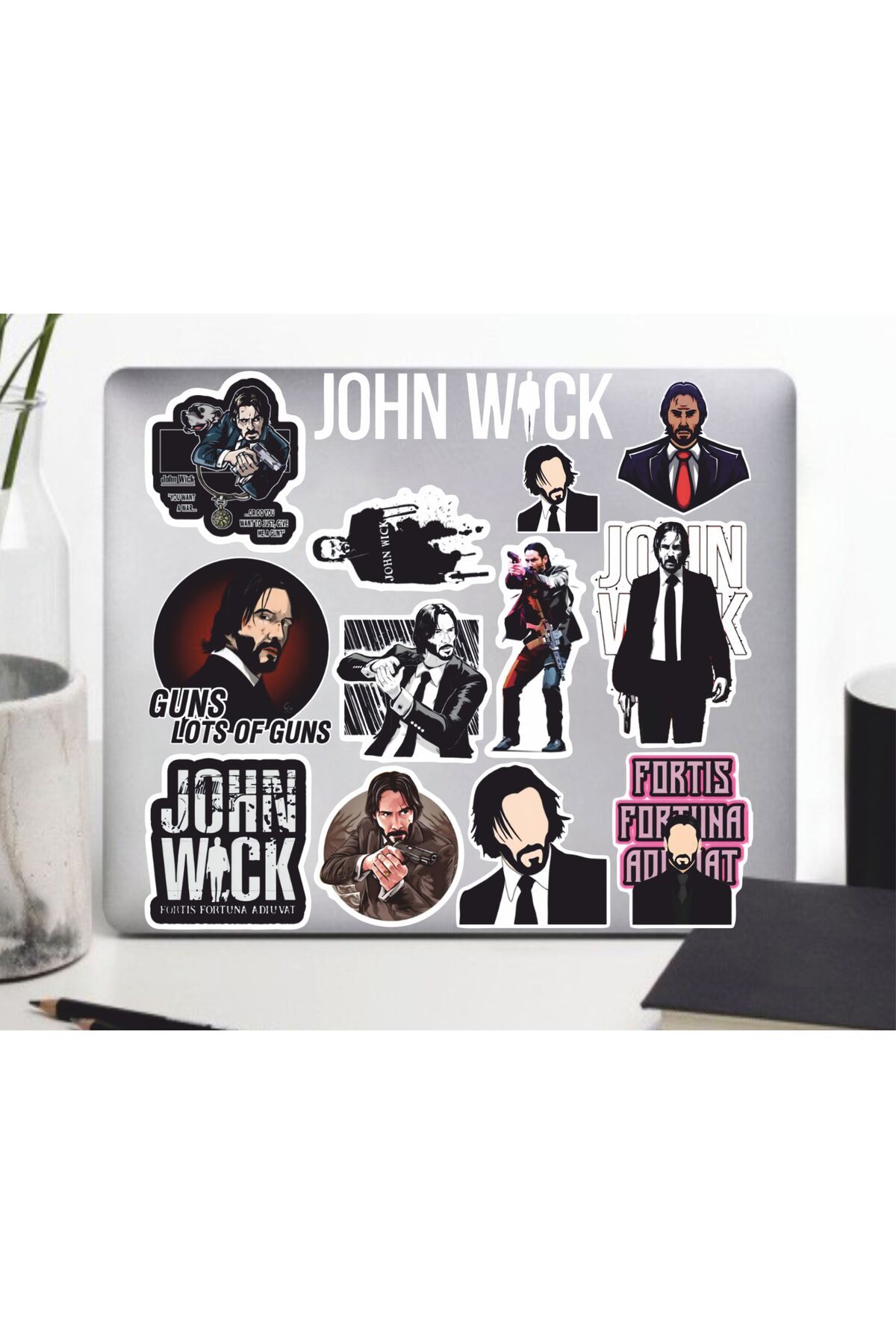 hediyenebak John Wick Sticker Seti | Laptop Ajanda PC Tablet Telefon Defter Etiket Bullet Journal